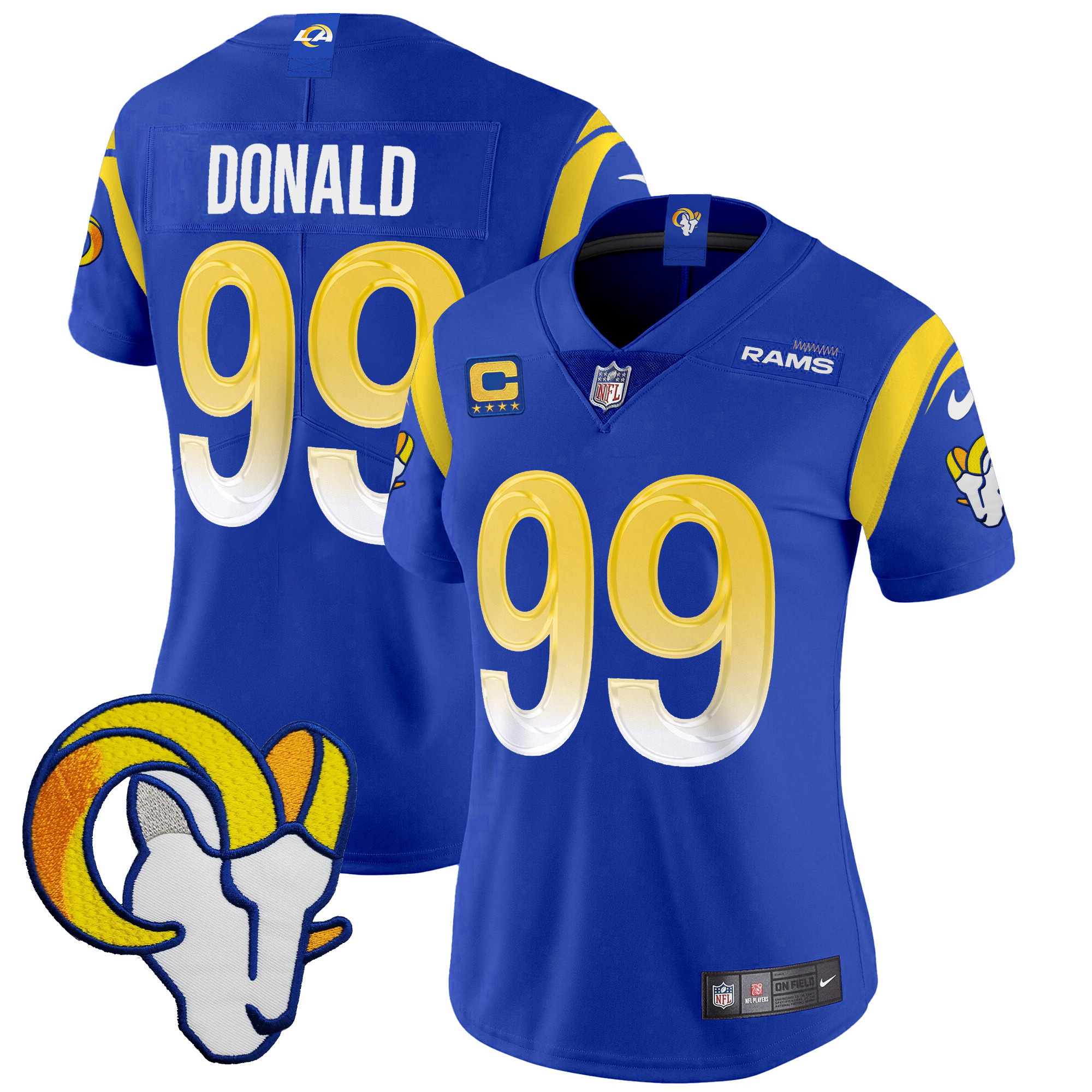 Aaron Donald Women's Los Angeles Rams Vapor Limited Royal Jersey