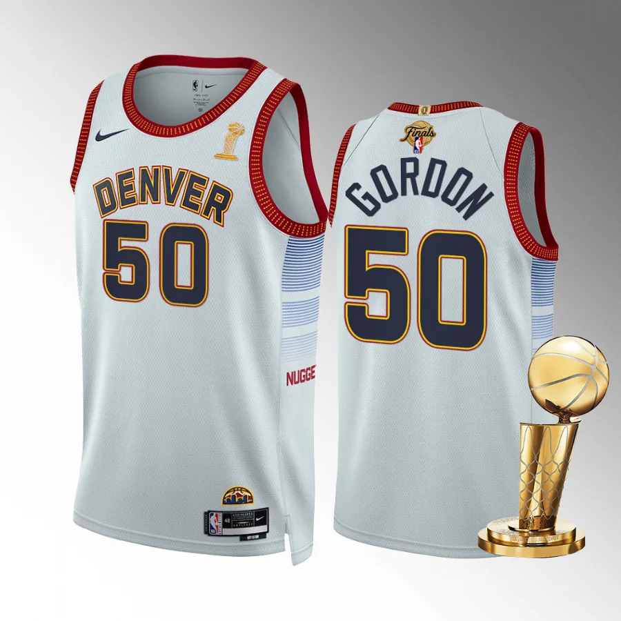 Aaron Gordon Finals Champions Denver Nuggets White #50 Jersey City Edition