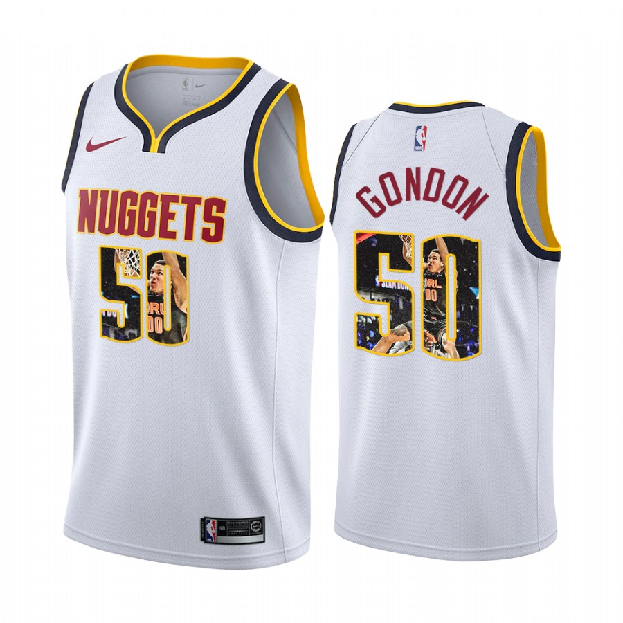 Aaron Gordon Denver Nuggets White Mr.50 Jersey Slam Dunk