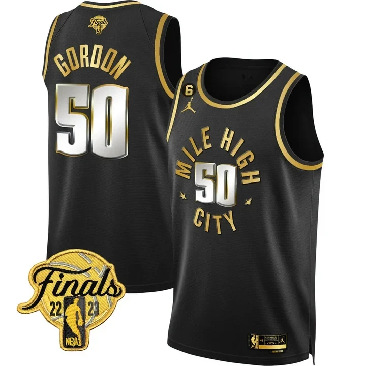 Aaron Gordon Denver Nuggets Finals Patch Mile High Black Limited Jersey - All Stitched