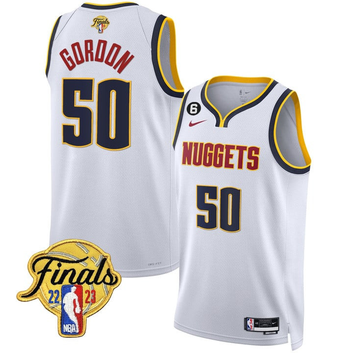 Aaron Gordon Denver Nuggets Finals Patch Mile High White Jersey - All Stitched