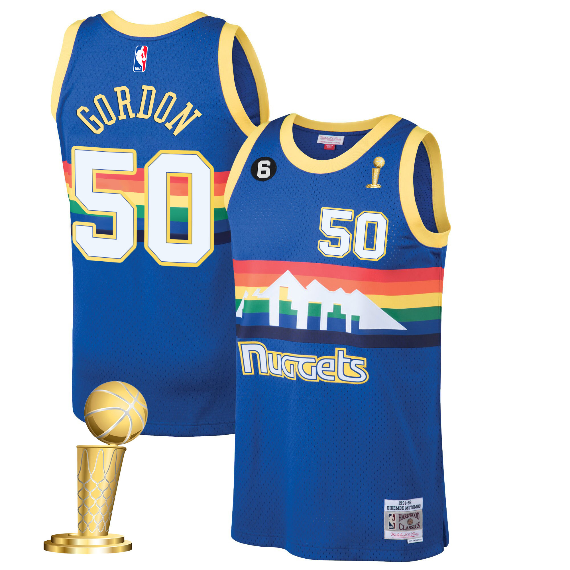 Aaron Gordon Men's Denver Nuggets Champions Collection Blue Classic Jersey - All Stitched
