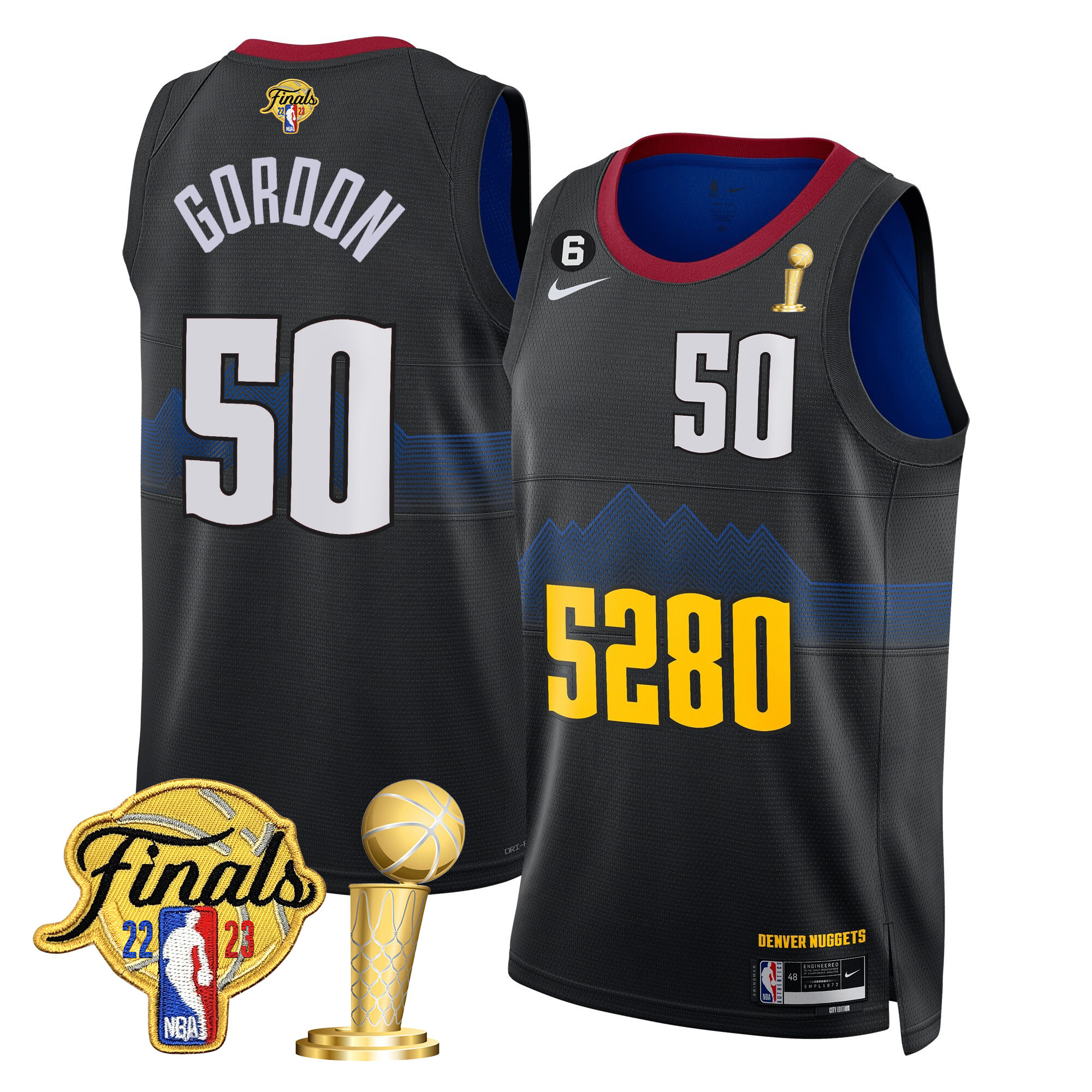 Aaron Gordon Men's Denver Nuggets Finals & Champions Patch 5280 City Jersey - All Stitched