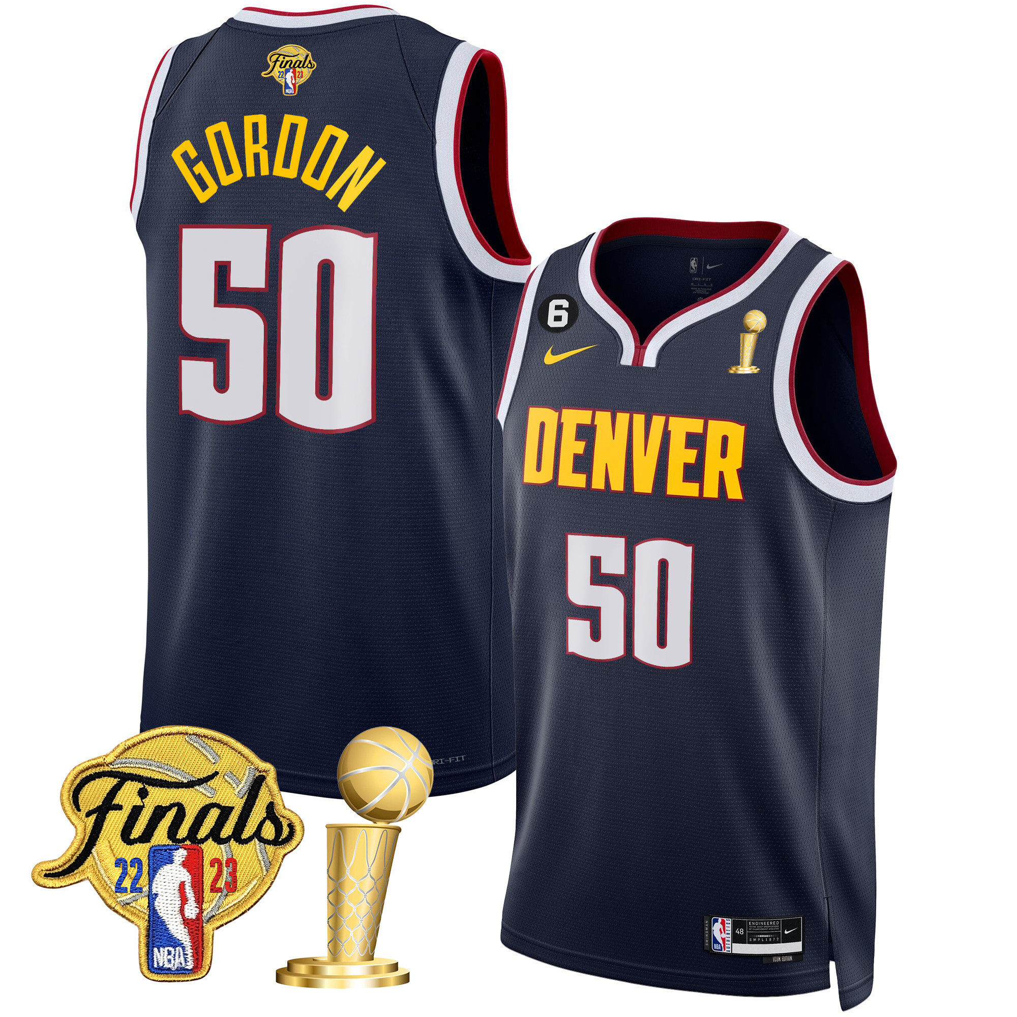 Aaron Gordon Men's Denver Nuggets Finals & Champions Patch Icon Jersey - All Stitched