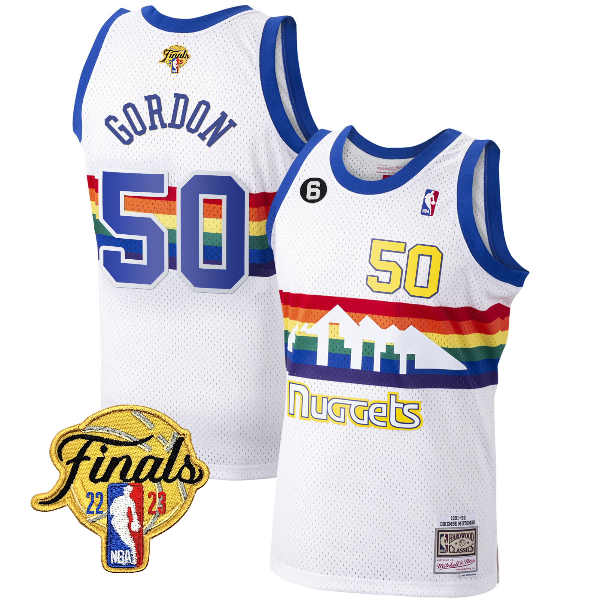 Aaron Gordon Men's Denver Nuggets Finals Classic White Classic Jersey - All Stitched
