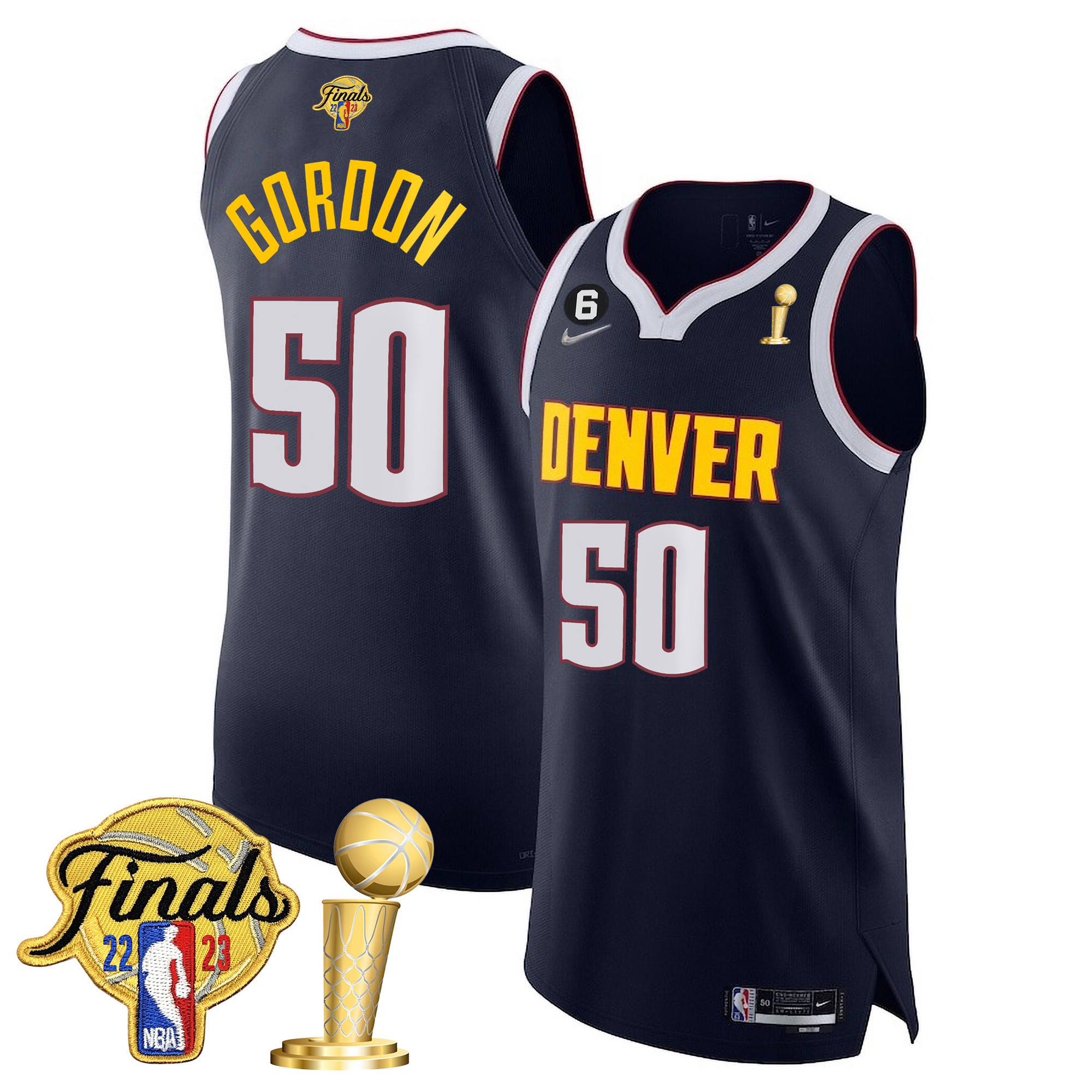 Aaron Gordon Men's Denver Nuggets Finals Patch & Champions Collection V2 Diamond Jersey - All Stitched
