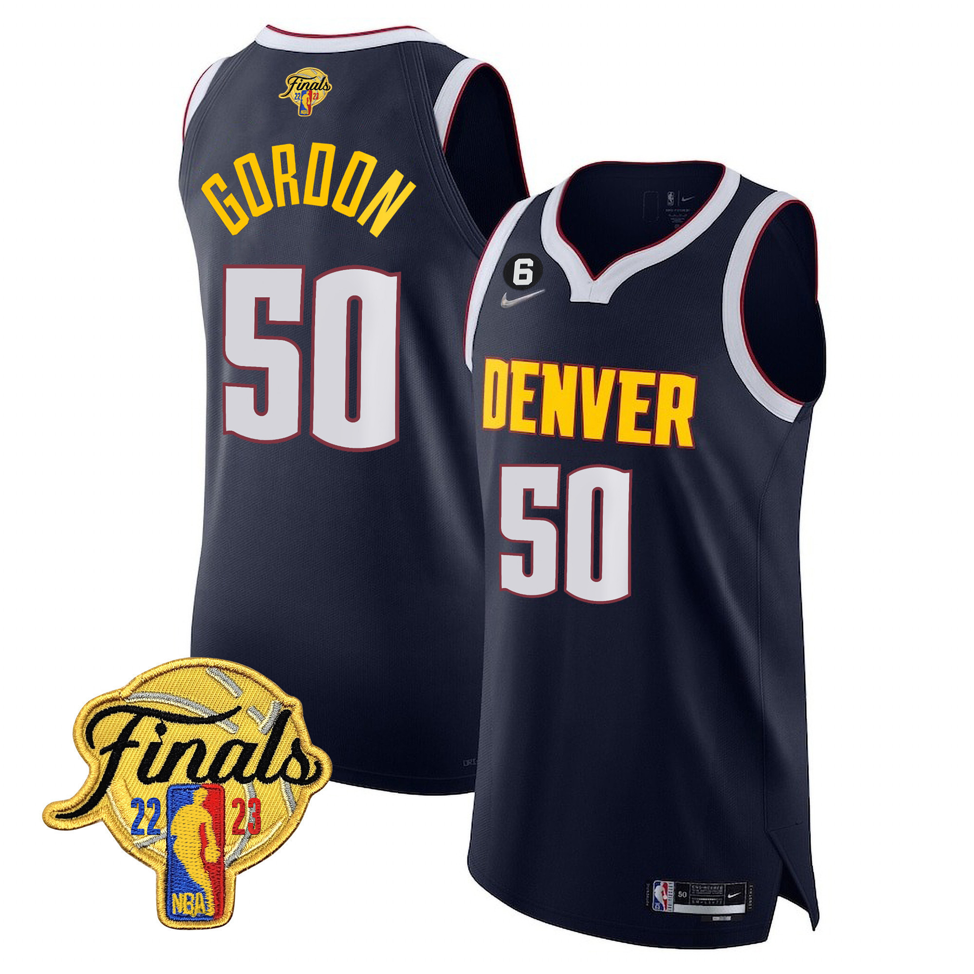 Aaron Gordon Men's Denver Nuggets Finals Patch Collection V2 Diamond Jersey - All Stitched
