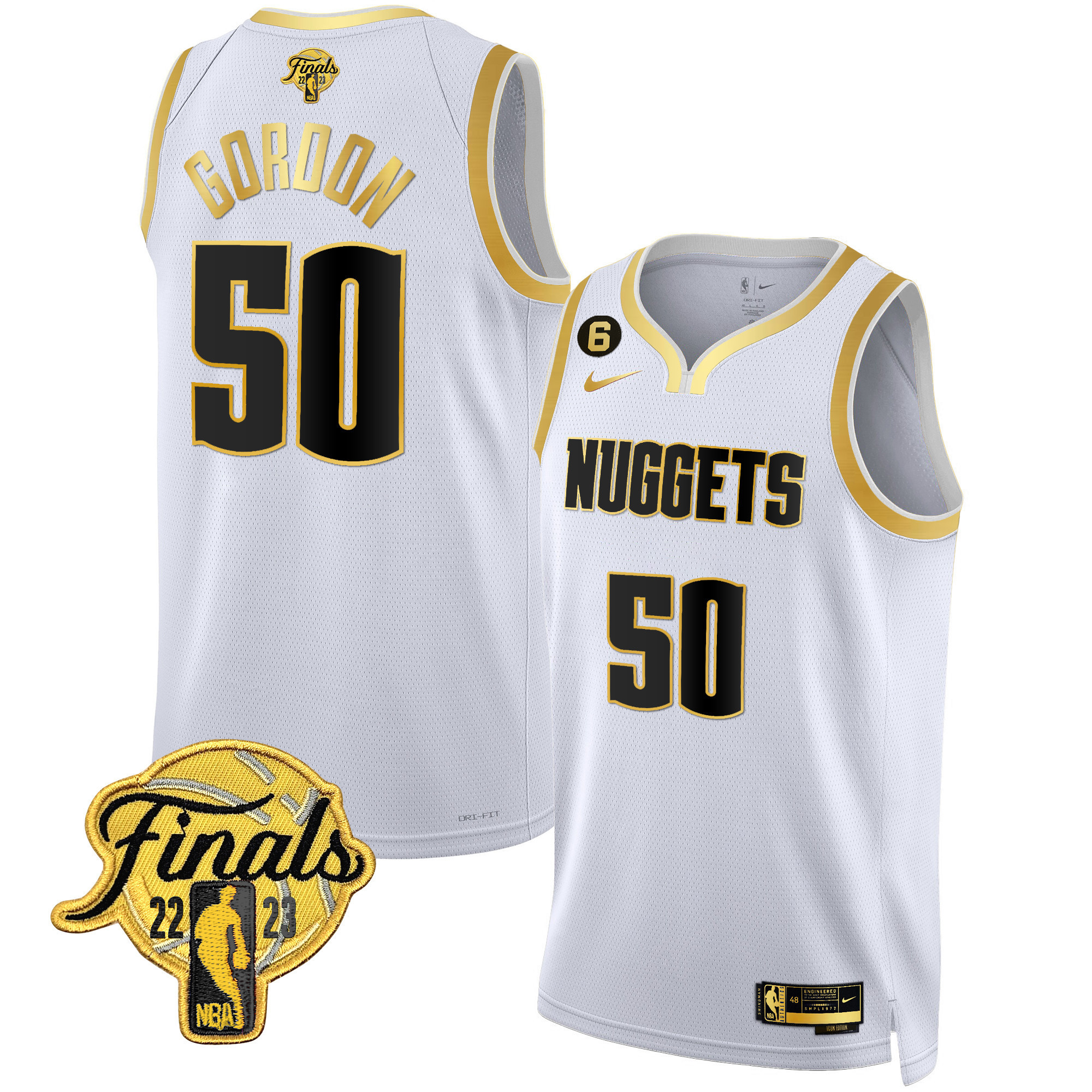 Aaron Gordon Men's Denver Nuggets Finals Patch Gold White Gold Jersey - All Stitched