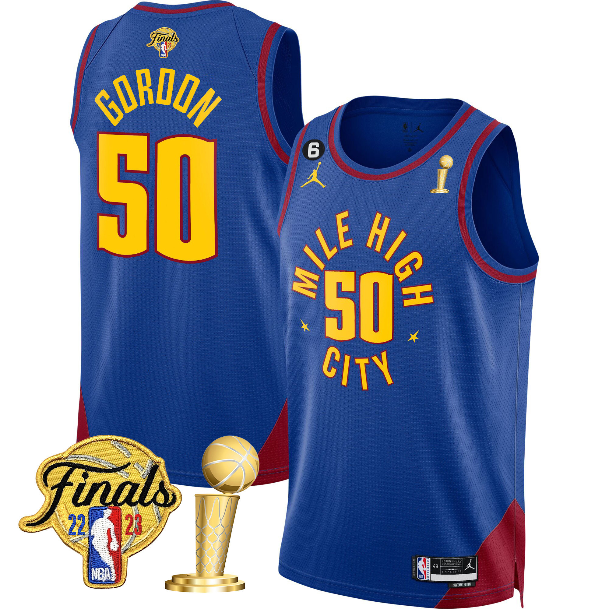 Aaron Gordon Youth's Denver Nuggets Finals & Champions Patch Statement Jersey - All Stitched