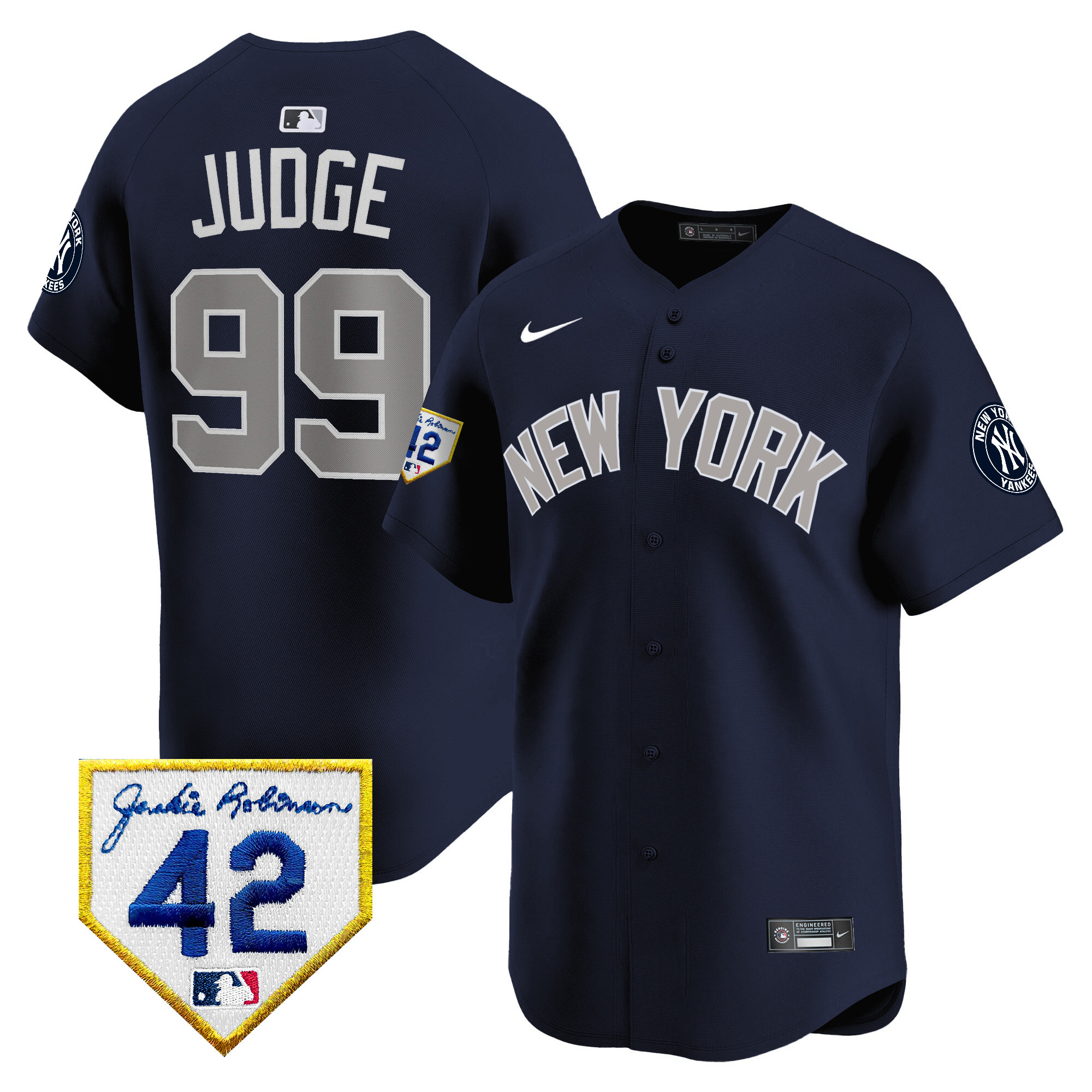 Aaron Judge Men's New York Yankees Jackie Robinson Patch Vapor Premier Limited Alternate Jersey