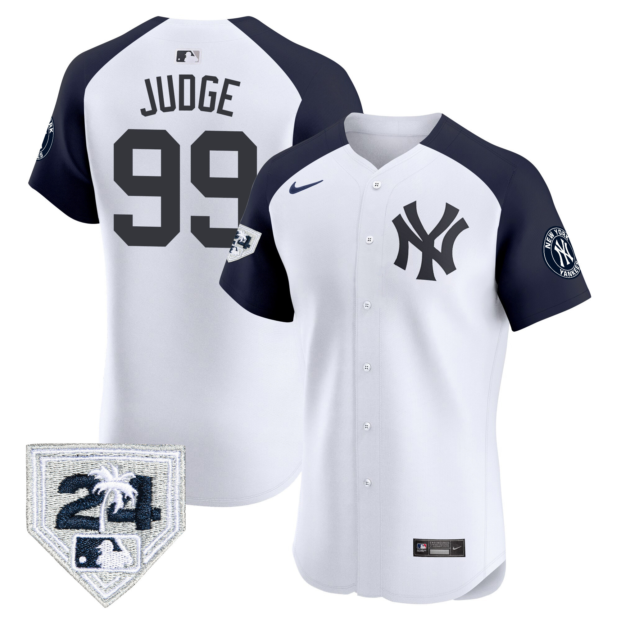 Aaron Judge Men's New York Yankees Spring Training Patch Vapor Premier Elite V2 White Alternate Jersey