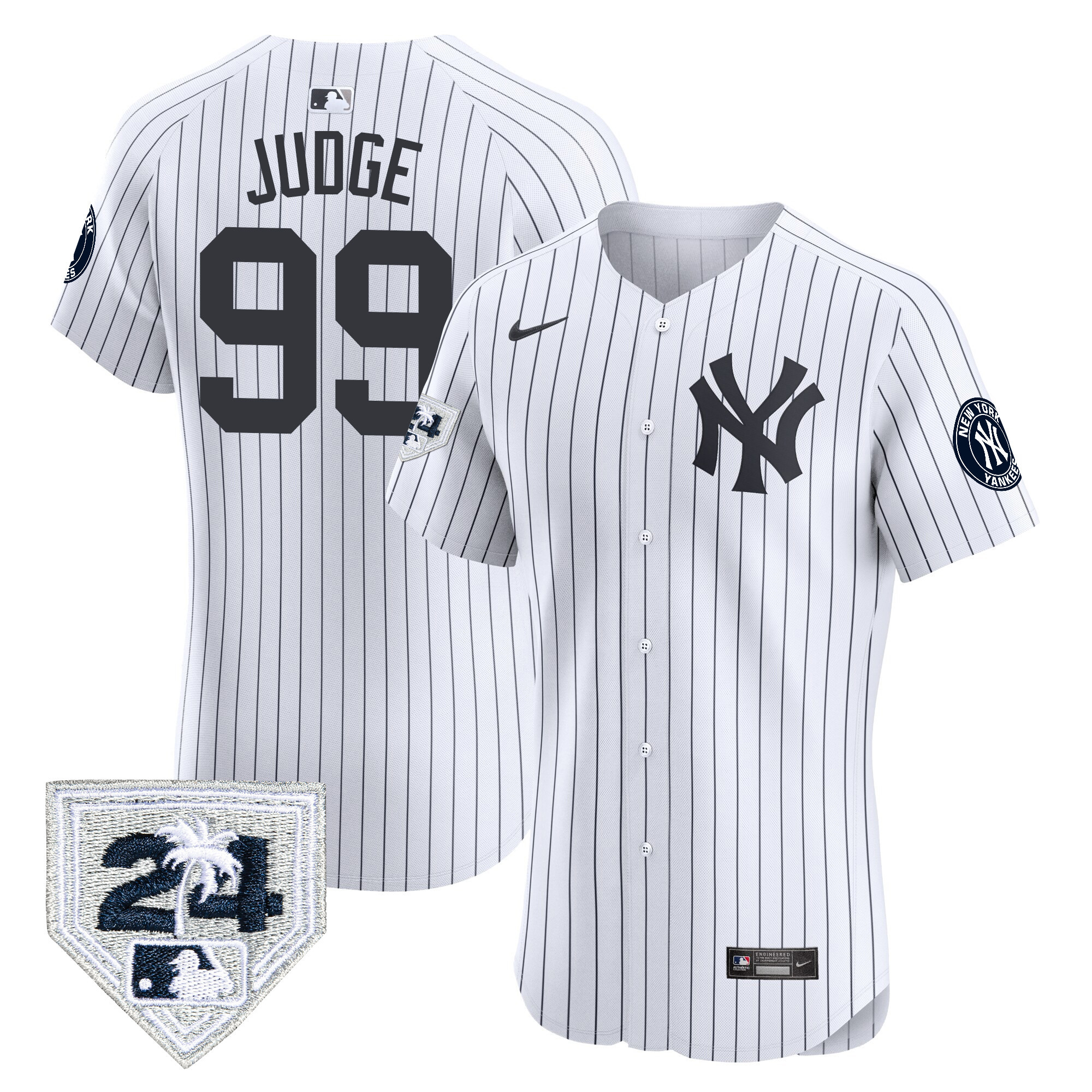 Aaron Judge Men's New York Yankees Spring Training Patch Vapor Premier Elite V2 White Jersey