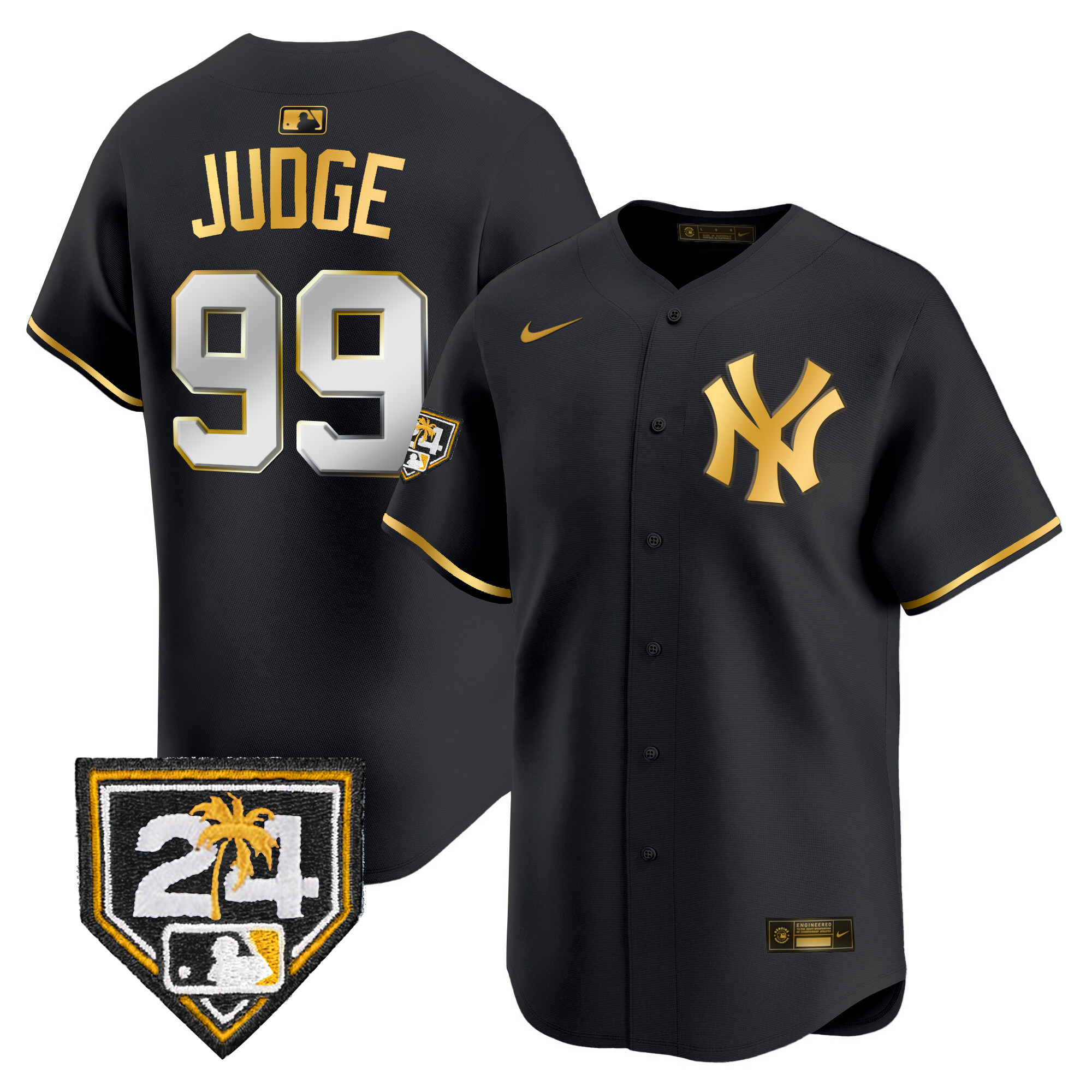Aaron Judge Men's New York Yankees Spring Training Patch Vapor Premier Limited Black Gold Jersey