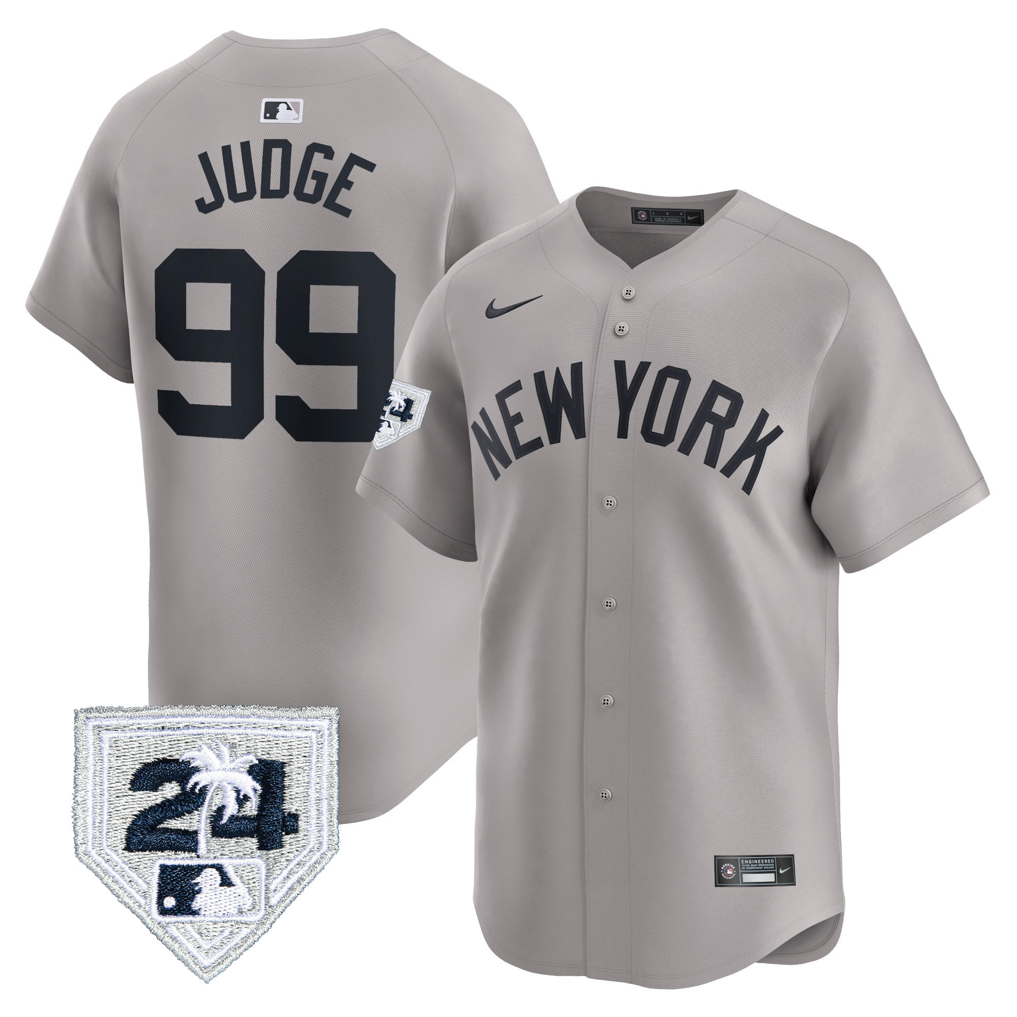 Aaron Judge Men's New York Yankees Spring Training Patch Vapor Premier Limited Gray Jersey