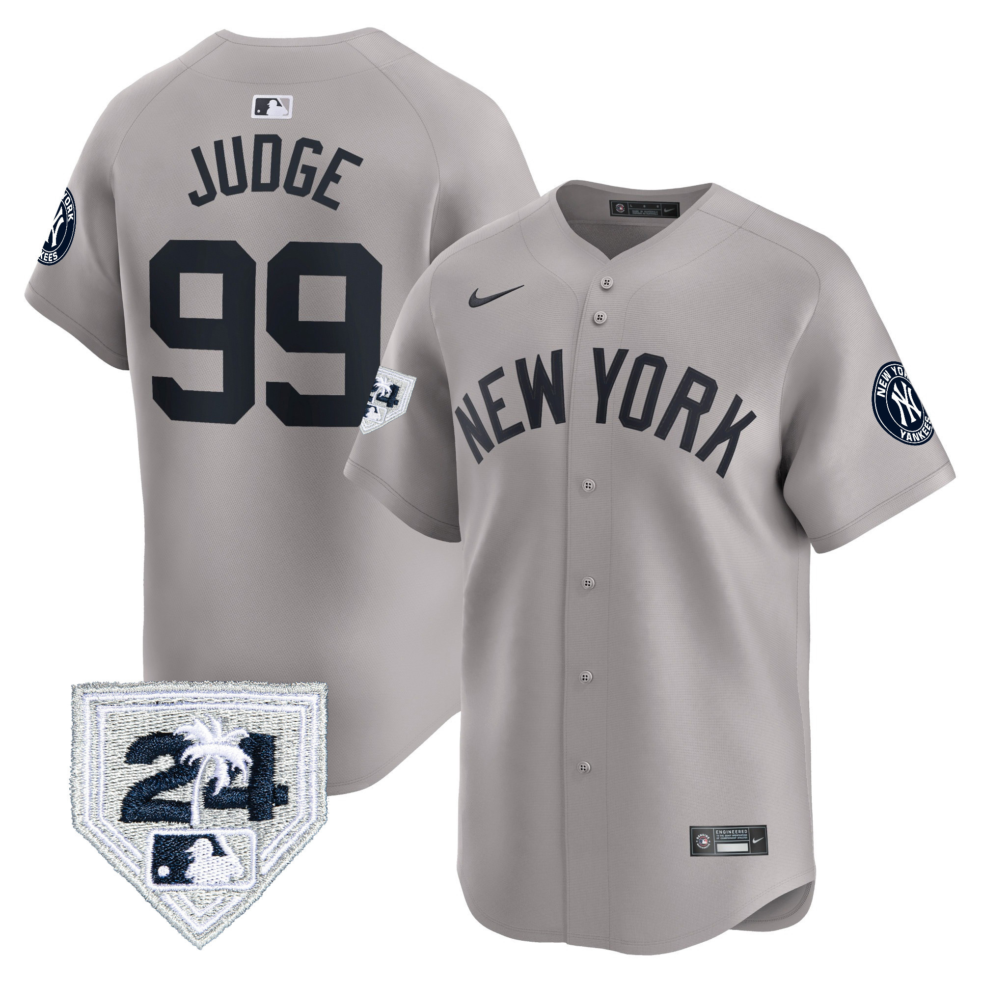 Aaron Judge Men's New York Yankees Spring Training Patch Vapor Premier Limited V2 Gray Jersey