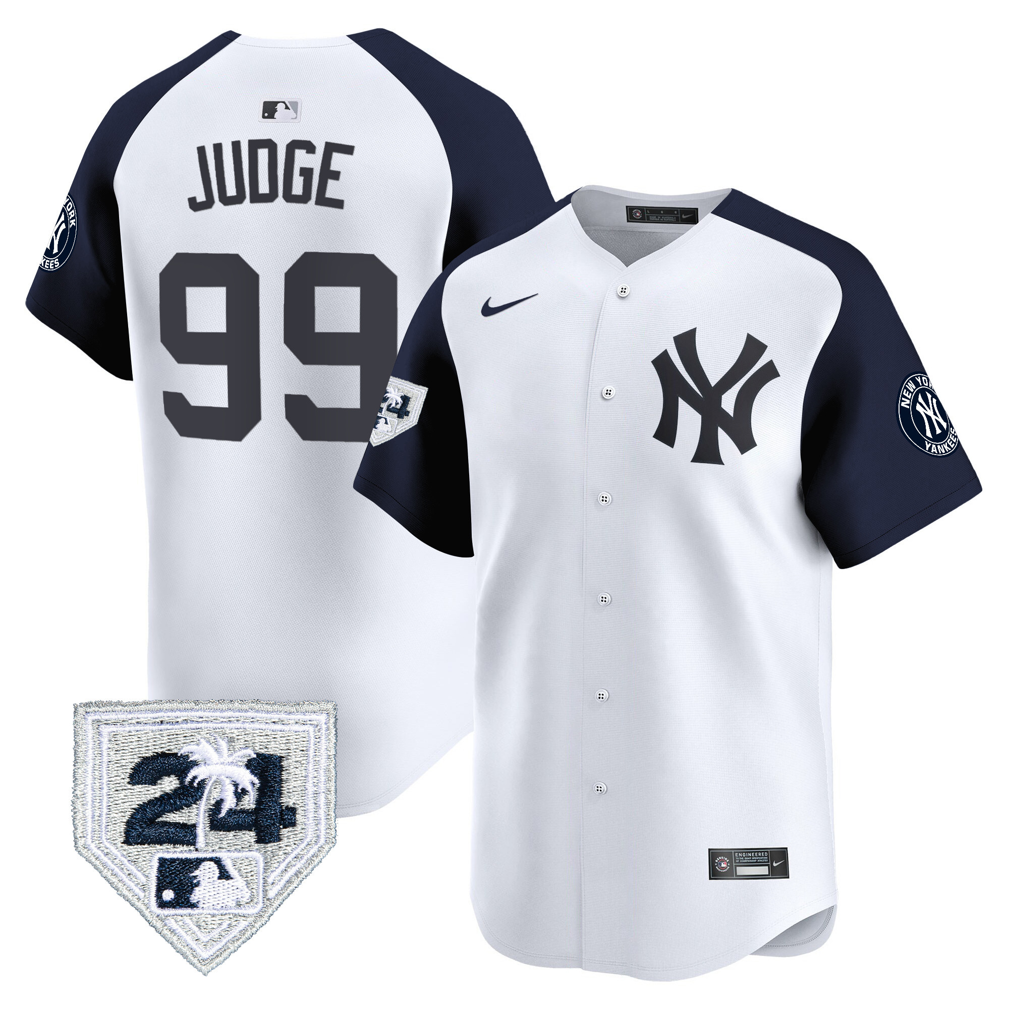 Aaron Judge Men's New York Yankees Spring Training Patch Vapor Premier Limited V2 White Alternate Jersey