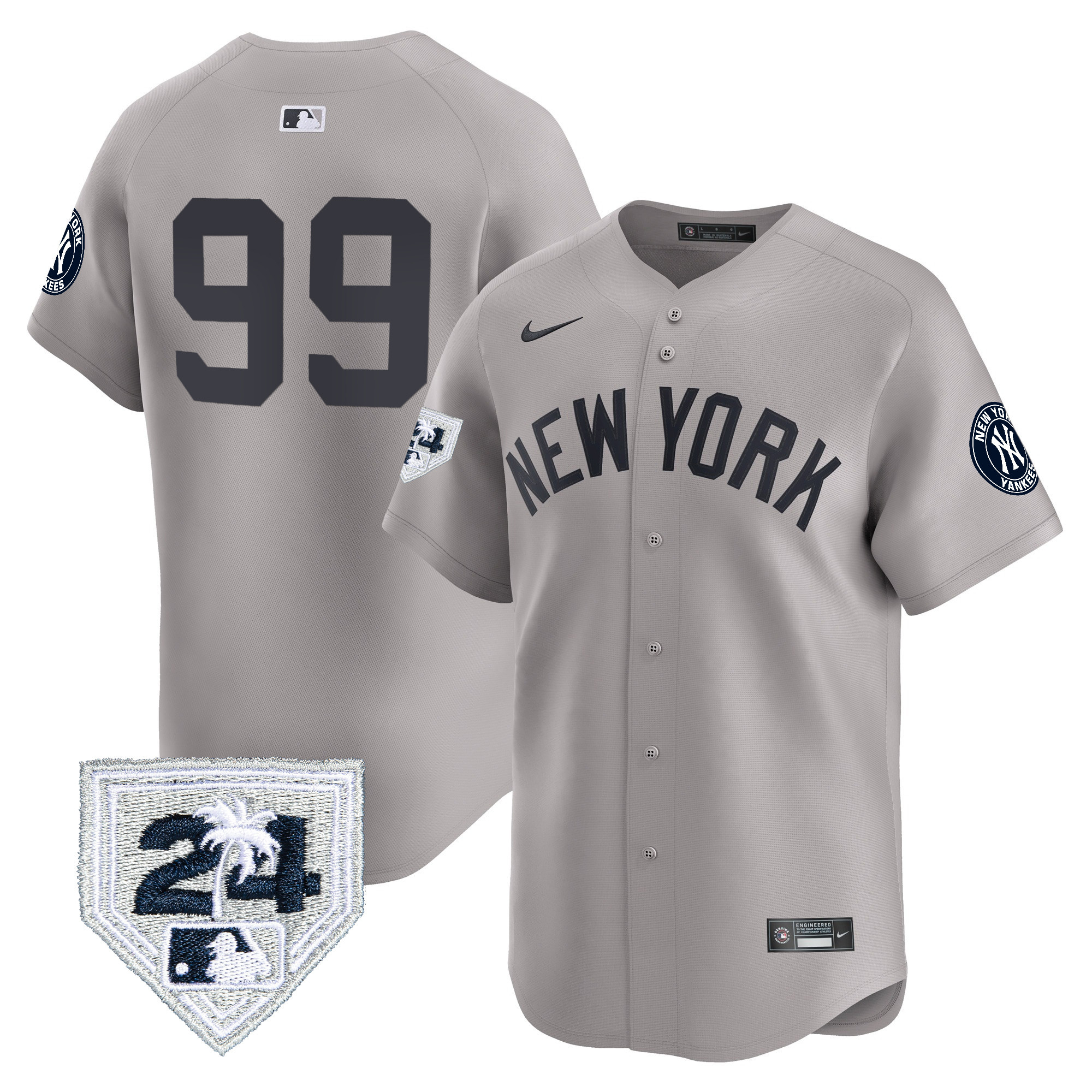 Aaron Judge Men's New York Yankees Spring Training Patch Vapor Premier Limited V4 Gray Jersey