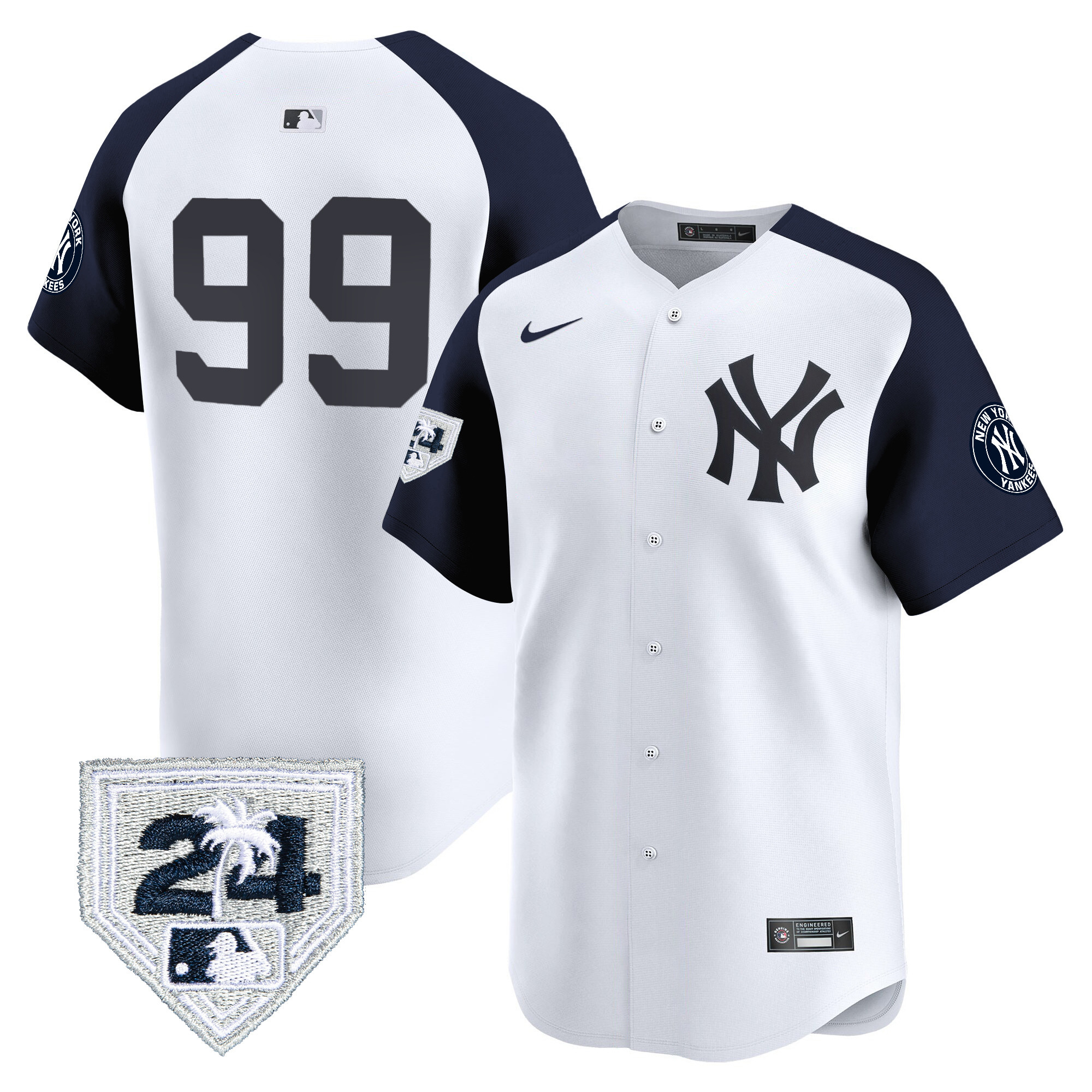 Aaron Judge Men's New York Yankees Spring Training Patch Vapor Premier Limited V4 White Alternate Jersey