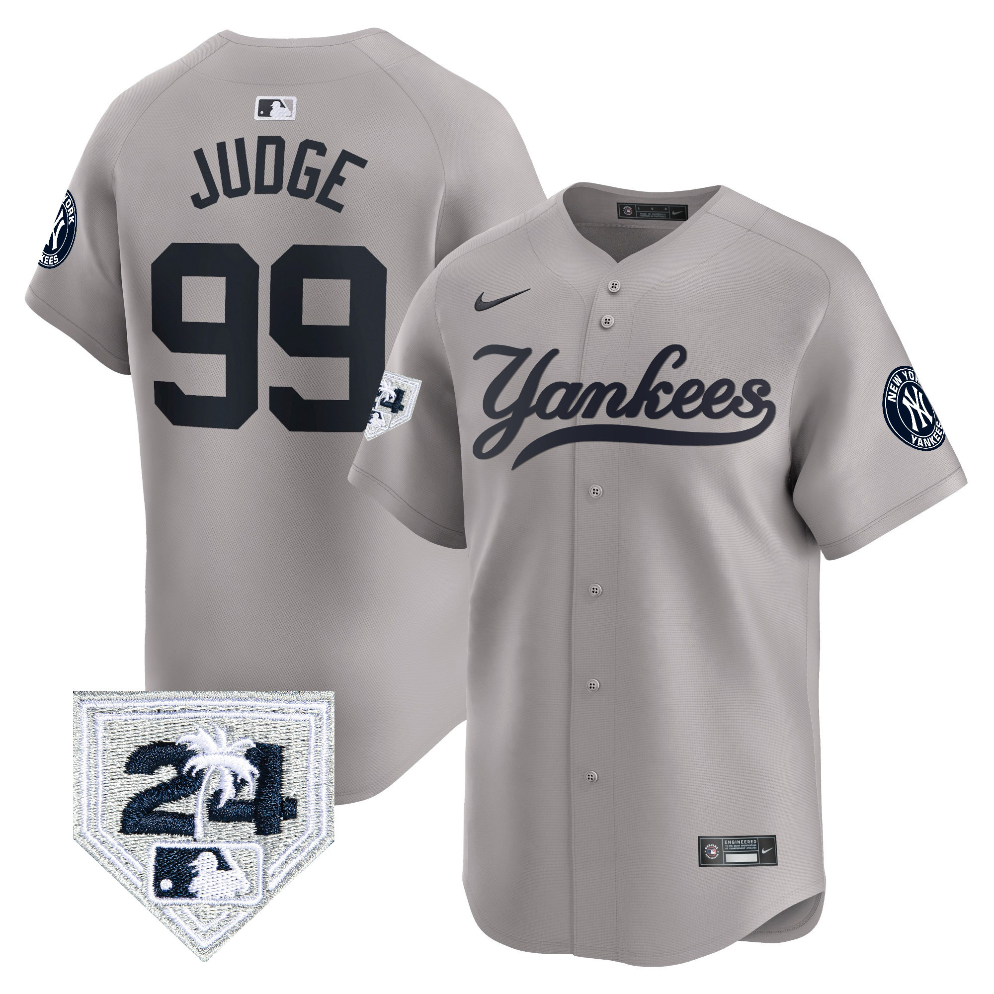 Aaron Judge Men's New York Yankees Spring Training Patch Vapor Premier Limited V6 Gray Jersey