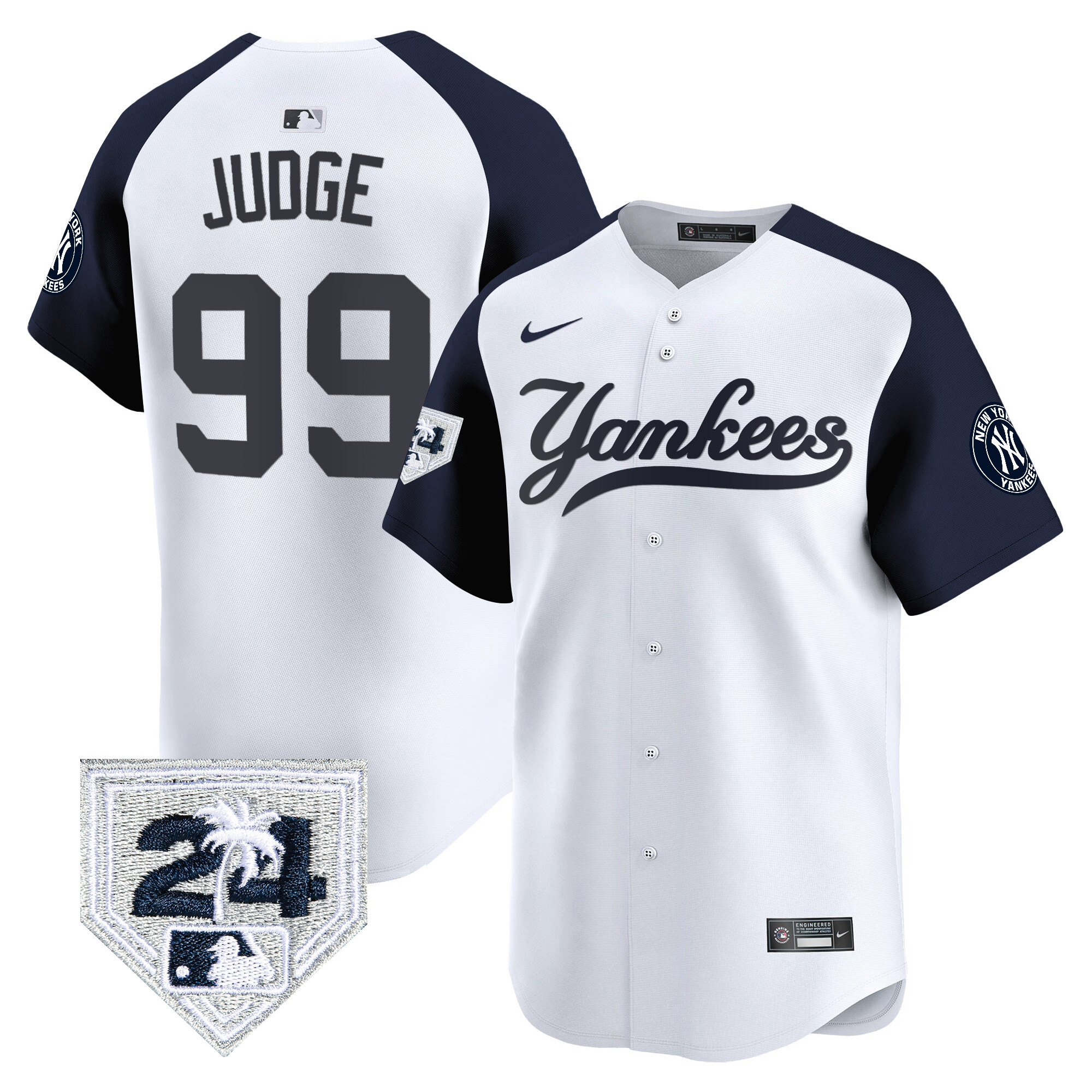 Aaron Judge Men's New York Yankees Spring Training Patch Vapor Premier Limited V6 White Alternate Jersey