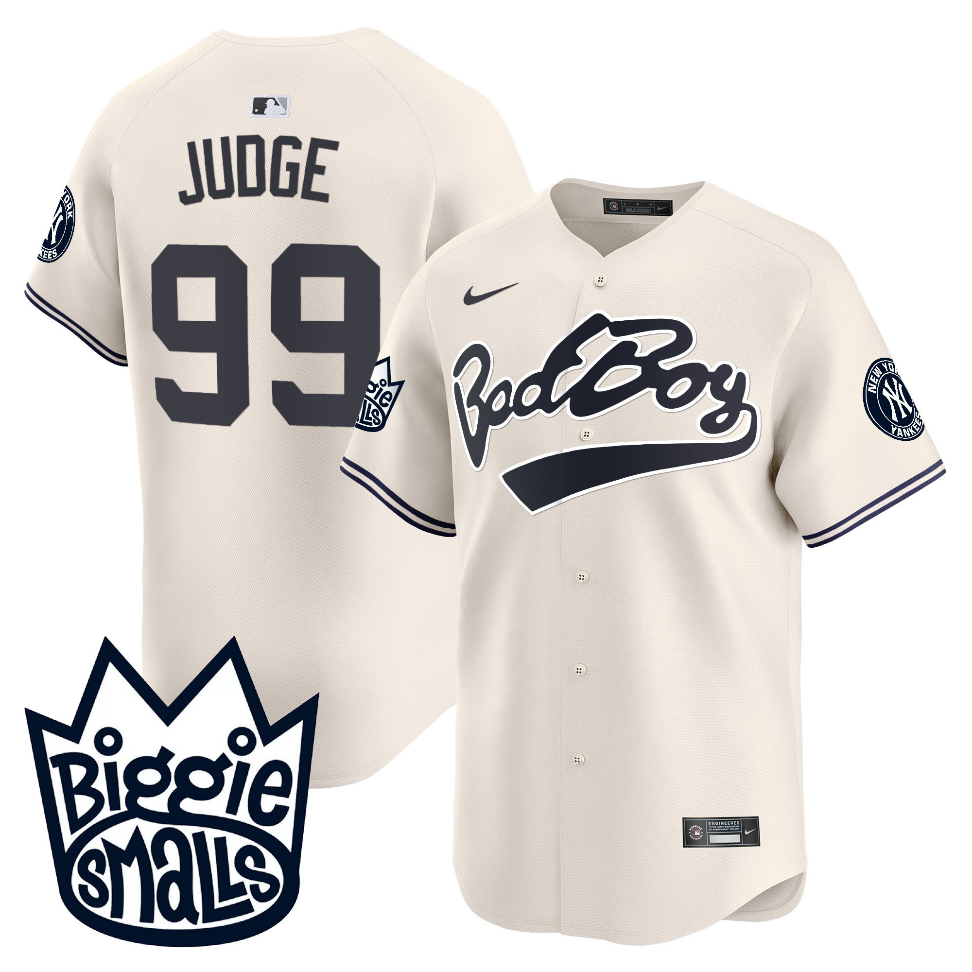 Aaron Judge Men's New York Yankees Biggie Smalls Vapor Premier Limited Cream Jersey