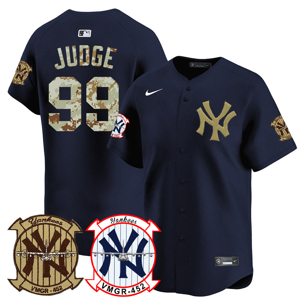 Aaron Judge Men's New York Yankees Desert USMC Alternate Vapor Premier Limited Navy Jersey
