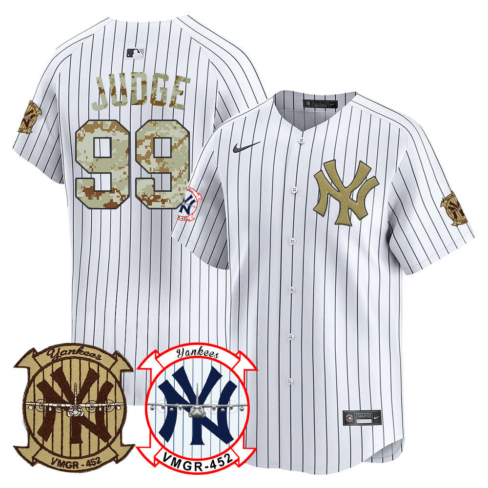 Aaron Judge Men's New York Yankees Desert USMC Alternate Vapor Premier Limited White Jersey