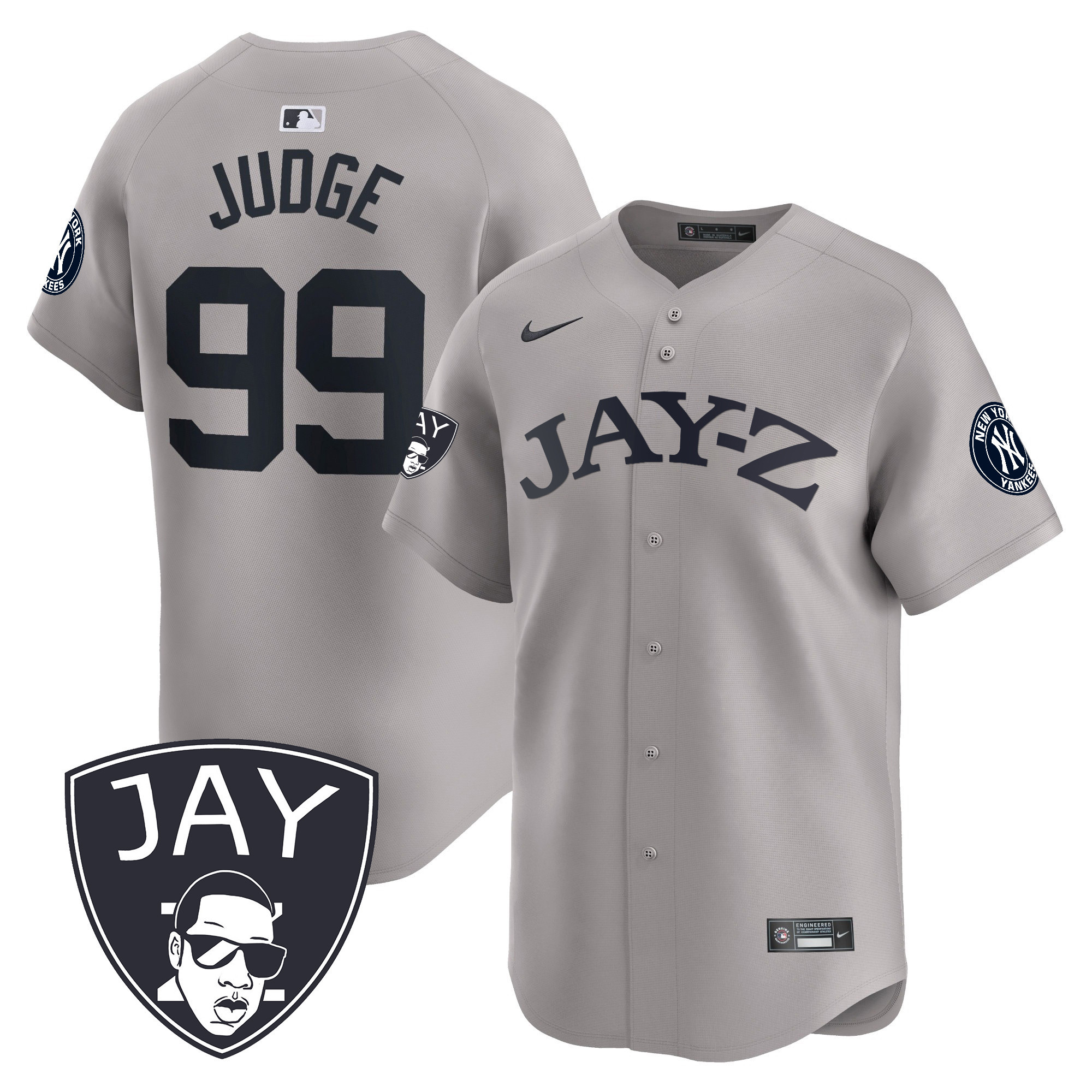 Aaron Judge Men's New York Yankees Jay-Z Vapor Premier Limited Gray Jersey