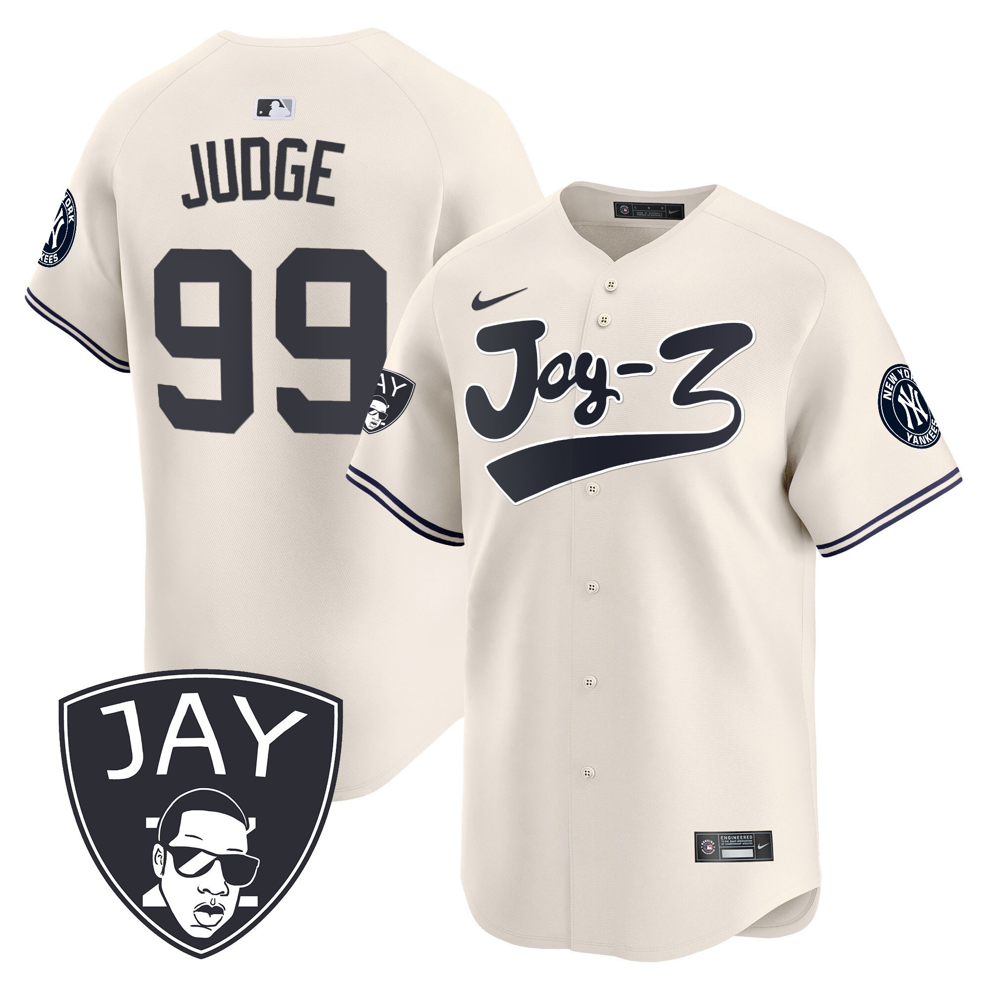 Aaron Judge Men's New York Yankees Jay-Z Vapor Premier Limited V2 Cream Jersey
