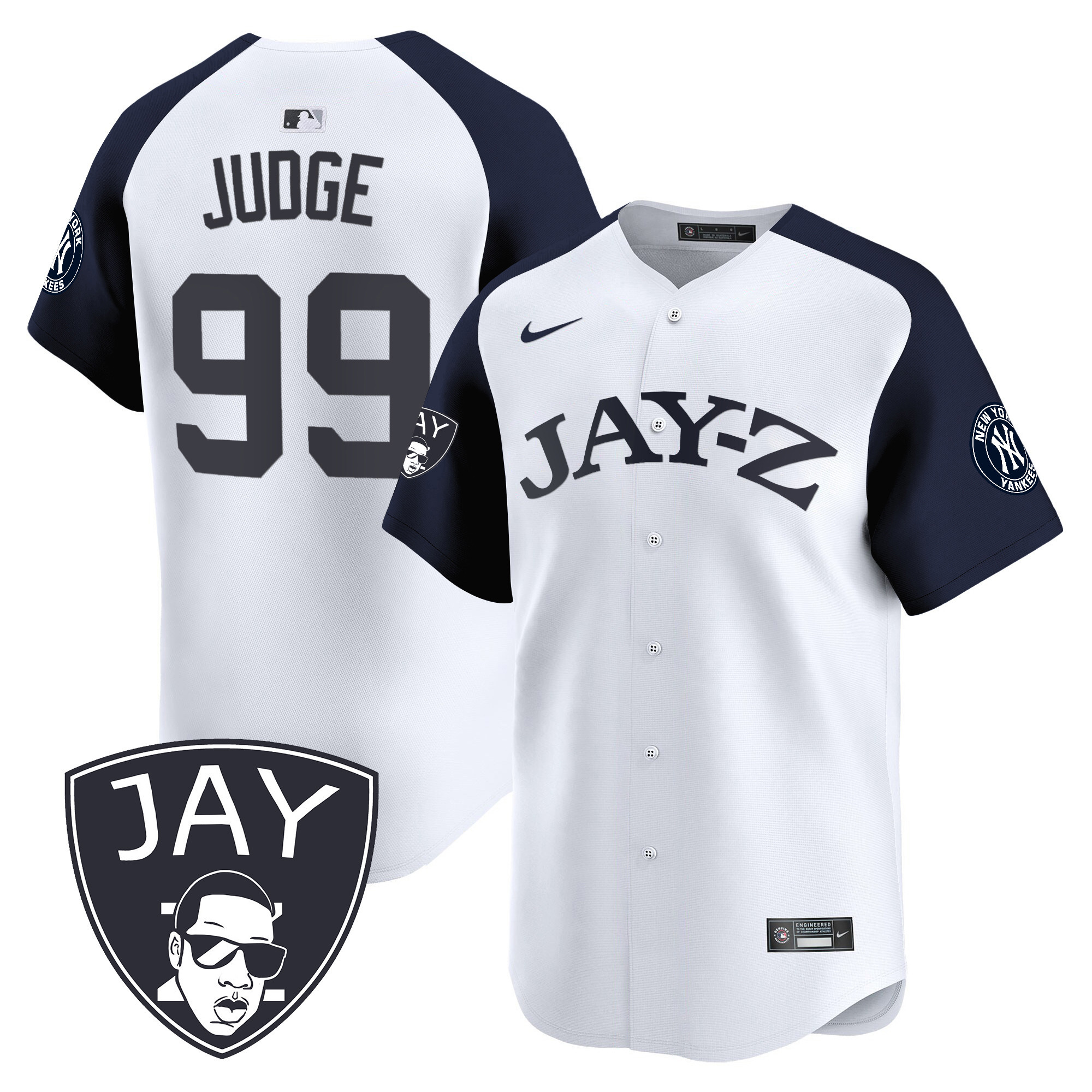 Aaron Judge Men's New York Yankees Jay-Z Vapor Premier Limited White Alternate Jersey