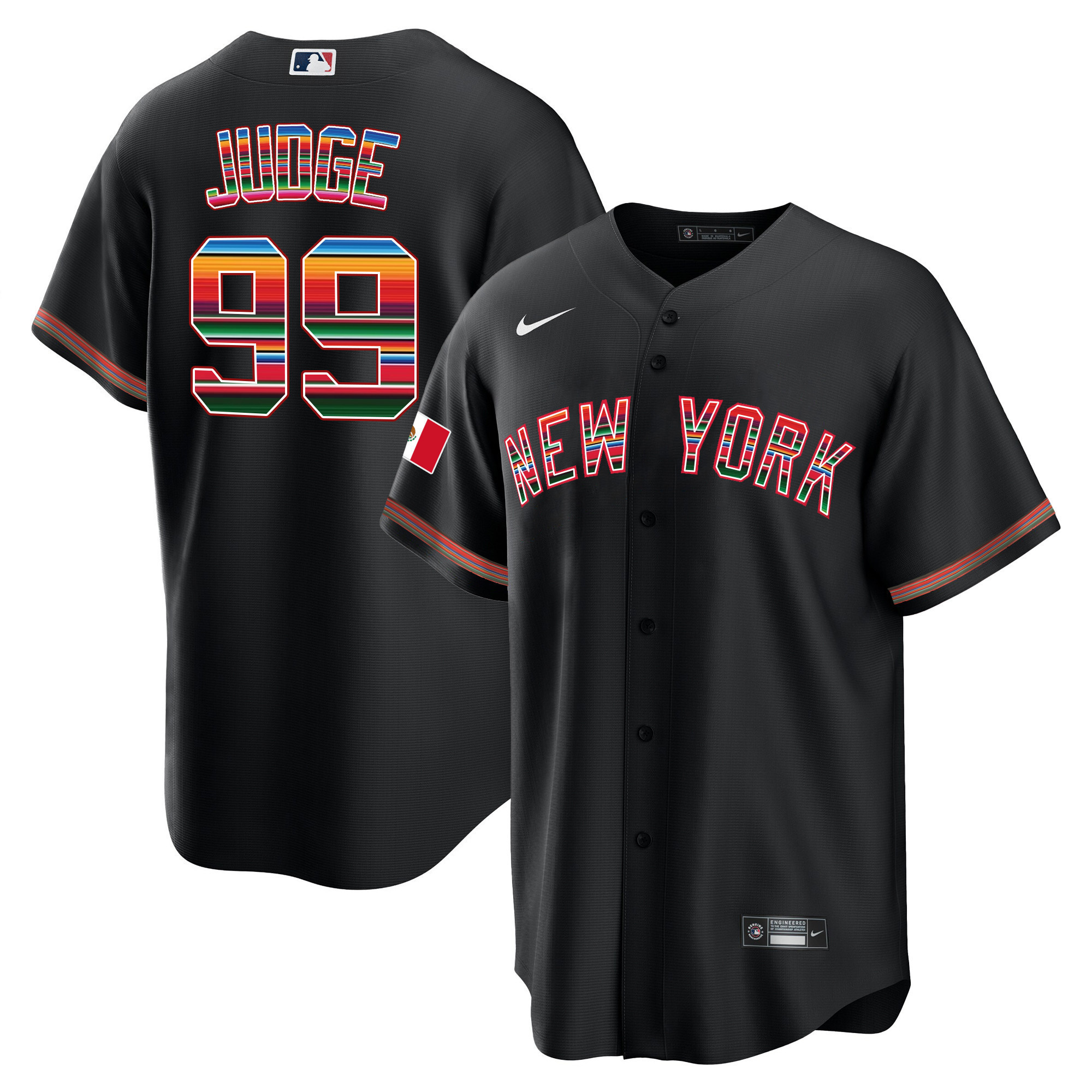Aaron Judge Men's New York Yankees Mexico Cool Base Black Jersey