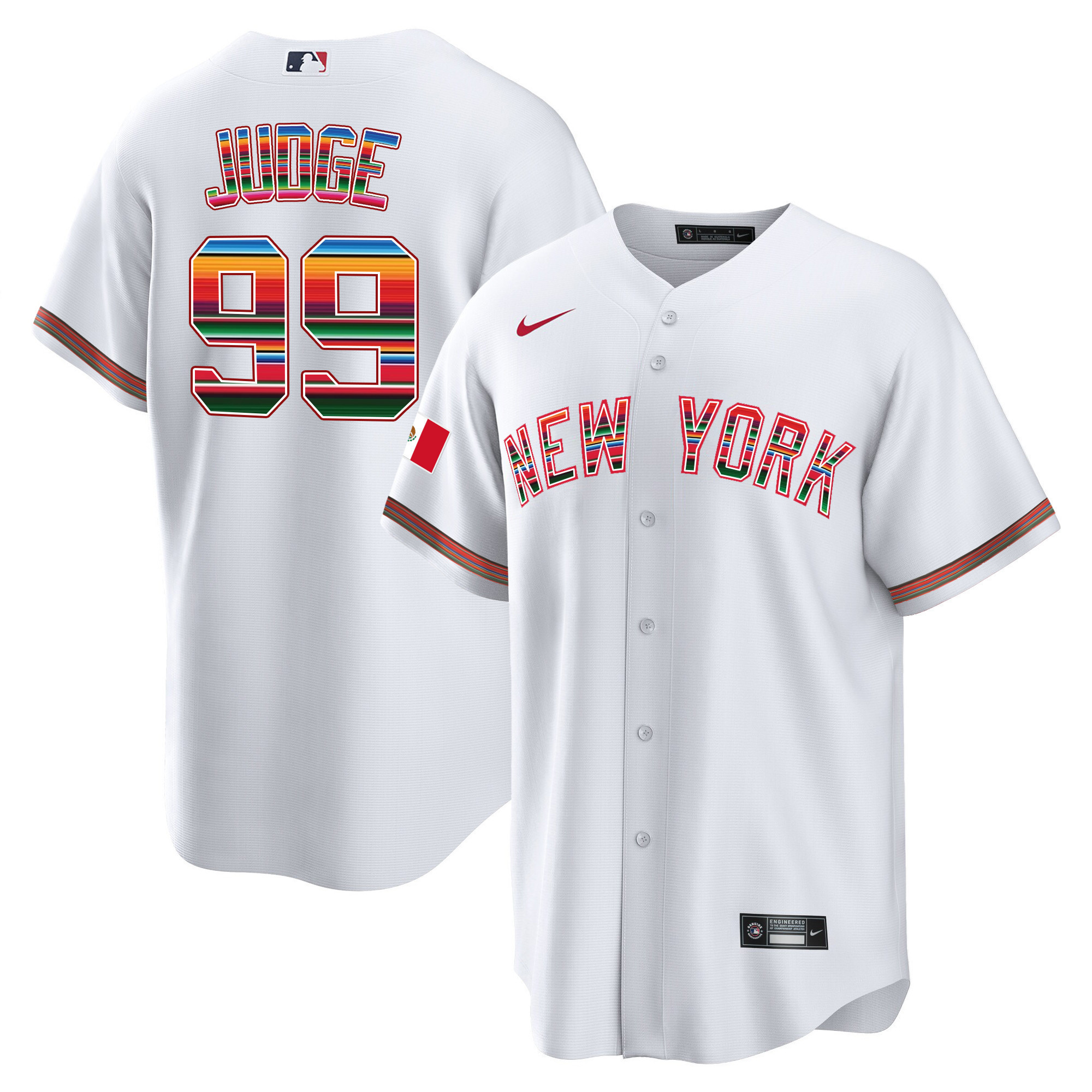 Aaron Judge Men's New York Yankees Mexico Cool Base White Jersey