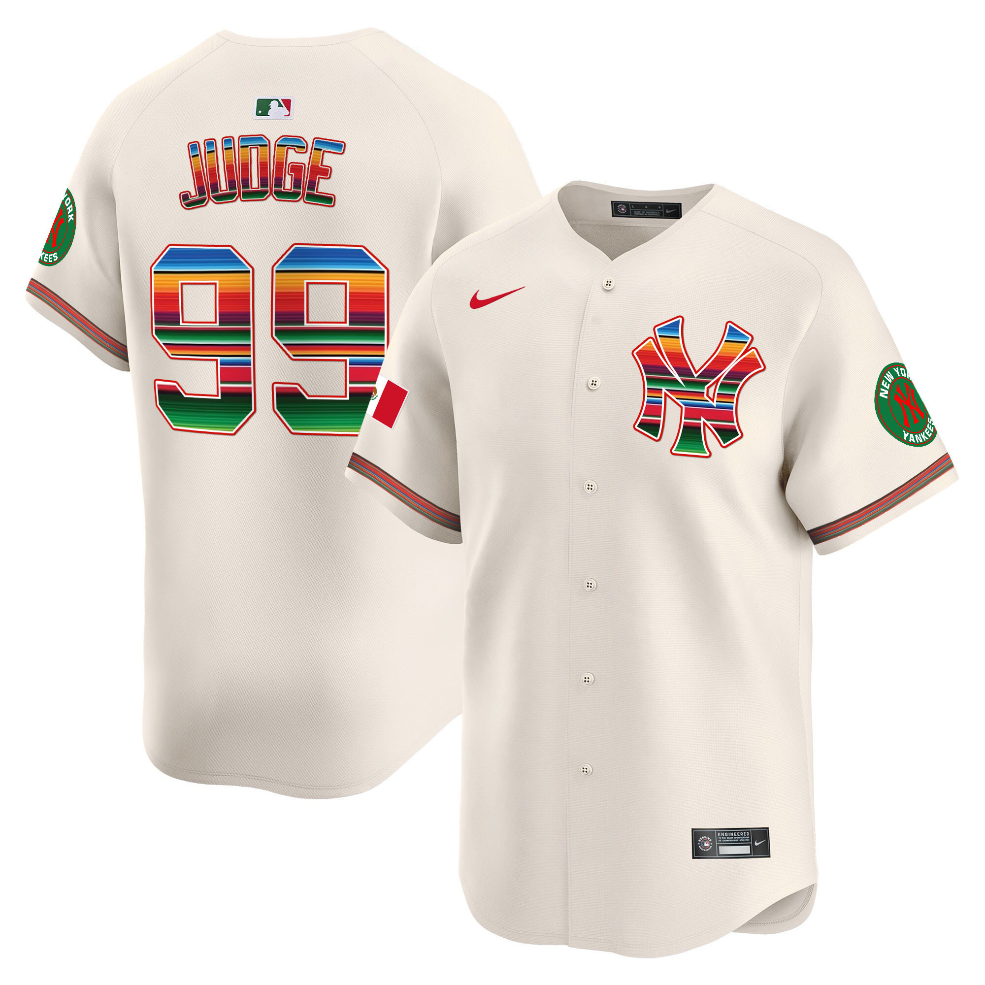 Aaron Judge Men's New York Yankees Mexico Vapor Premier Limited Cream Jersey