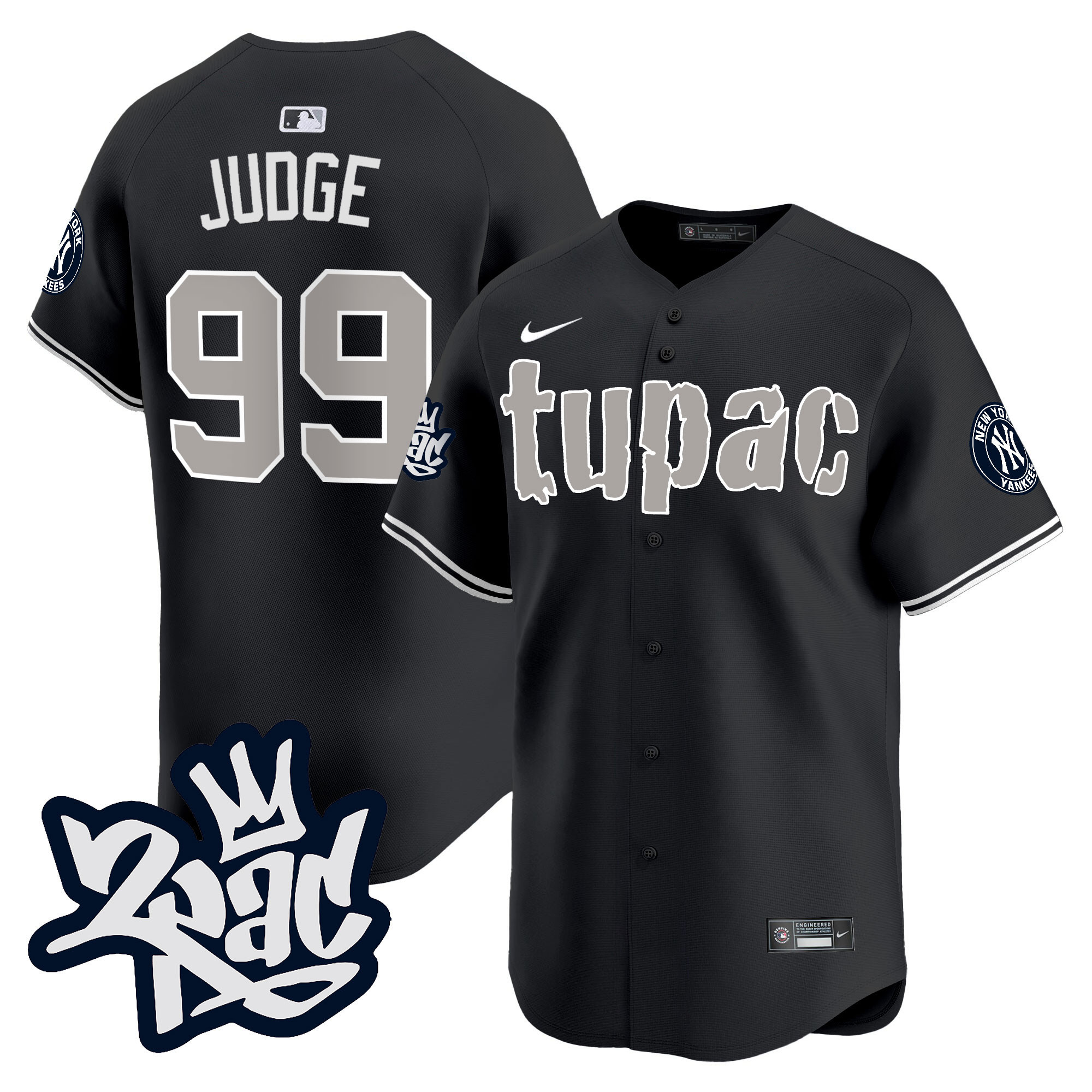 Aaron Judge Men's New York Yankees Tupac Shakur Vapor Premier Limited Black Jersey