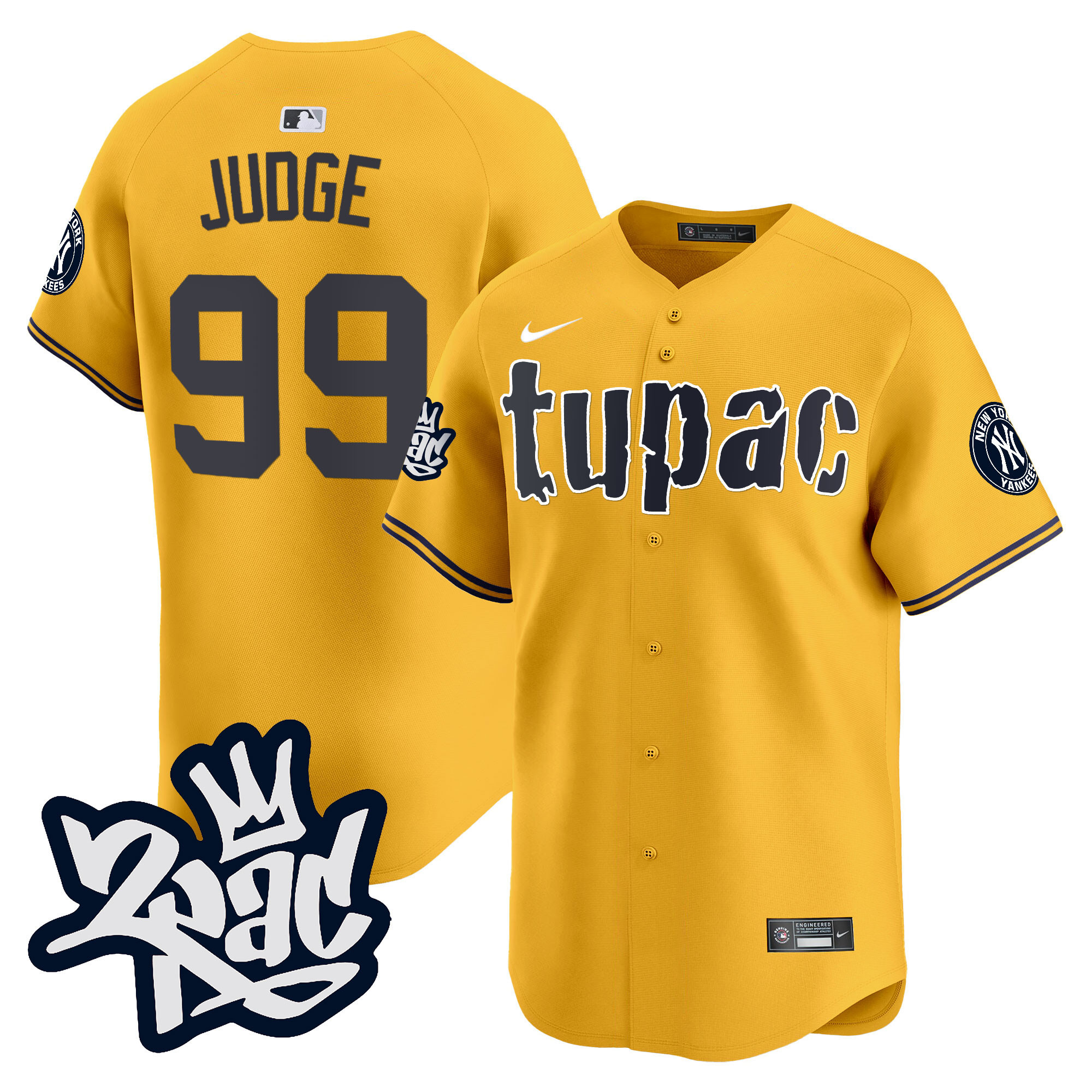 Aaron Judge Men's New York Yankees Tupac Shakur Vapor Premier Limited Gold Jersey