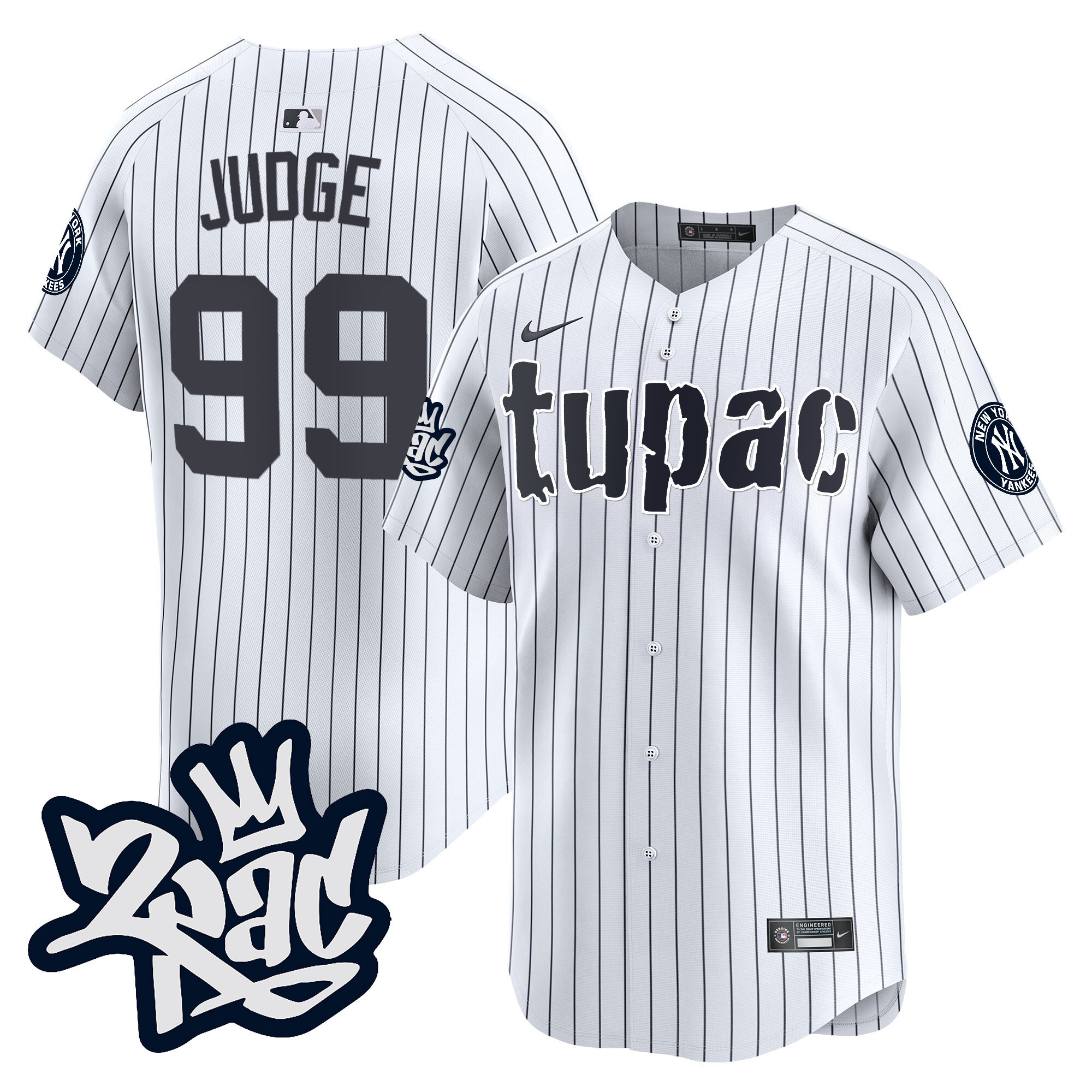 Aaron Judge Men's New York Yankees Tupac Shakur Vapor Premier Limited White Jersey