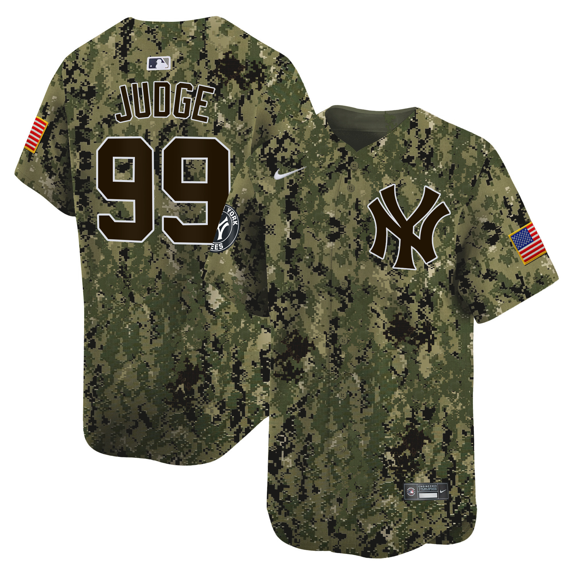 Aaron Judge Men's New York Yankees USMC Alternate Vapor Premier Limited Woodland Jersey
