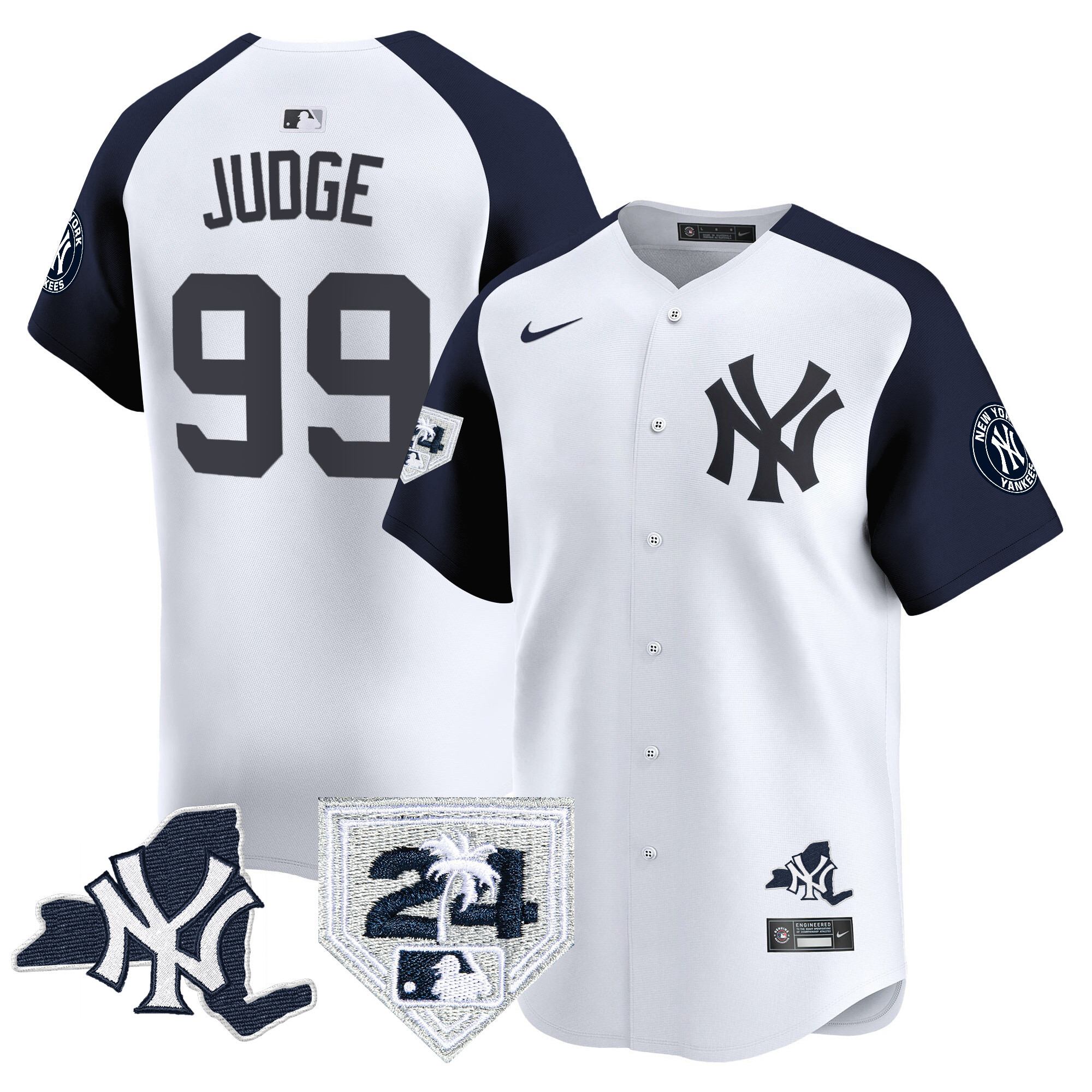 Aaron Judge Men's New York Yankees Vapor Premier Limited - New York Patch White Alternate Jersey