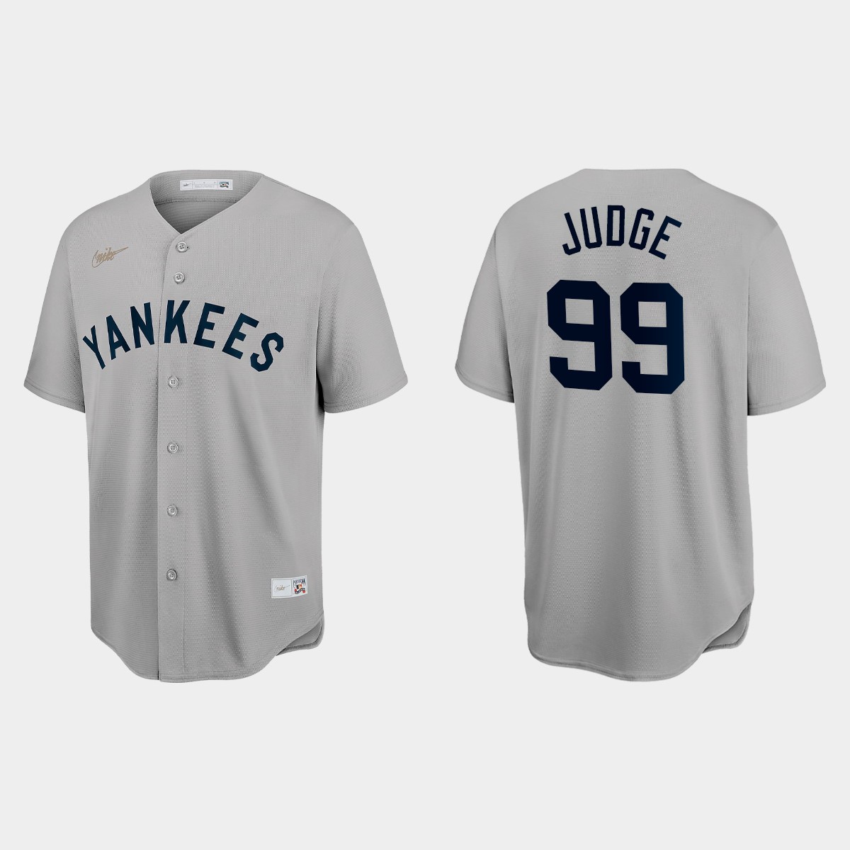 Aaron Judge New York Yankees Cooperstown Throwback Jersey - Gray