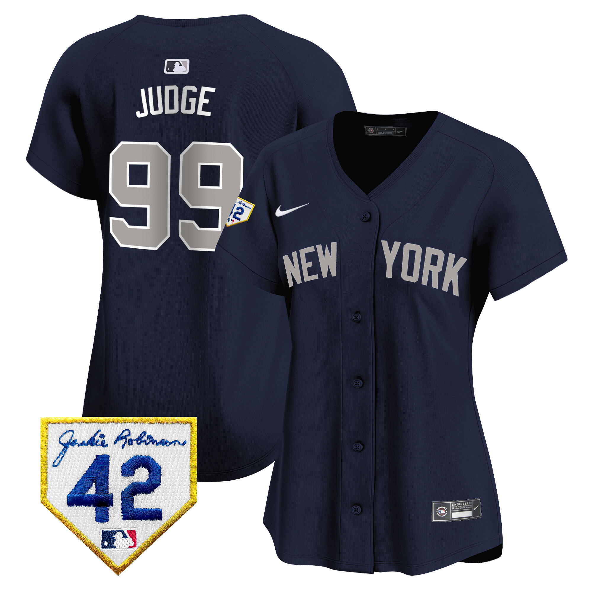 Aaron Judge Women's New York Yankees Jackie Robinson Patch Vapor Premier Limited Alternate Jersey