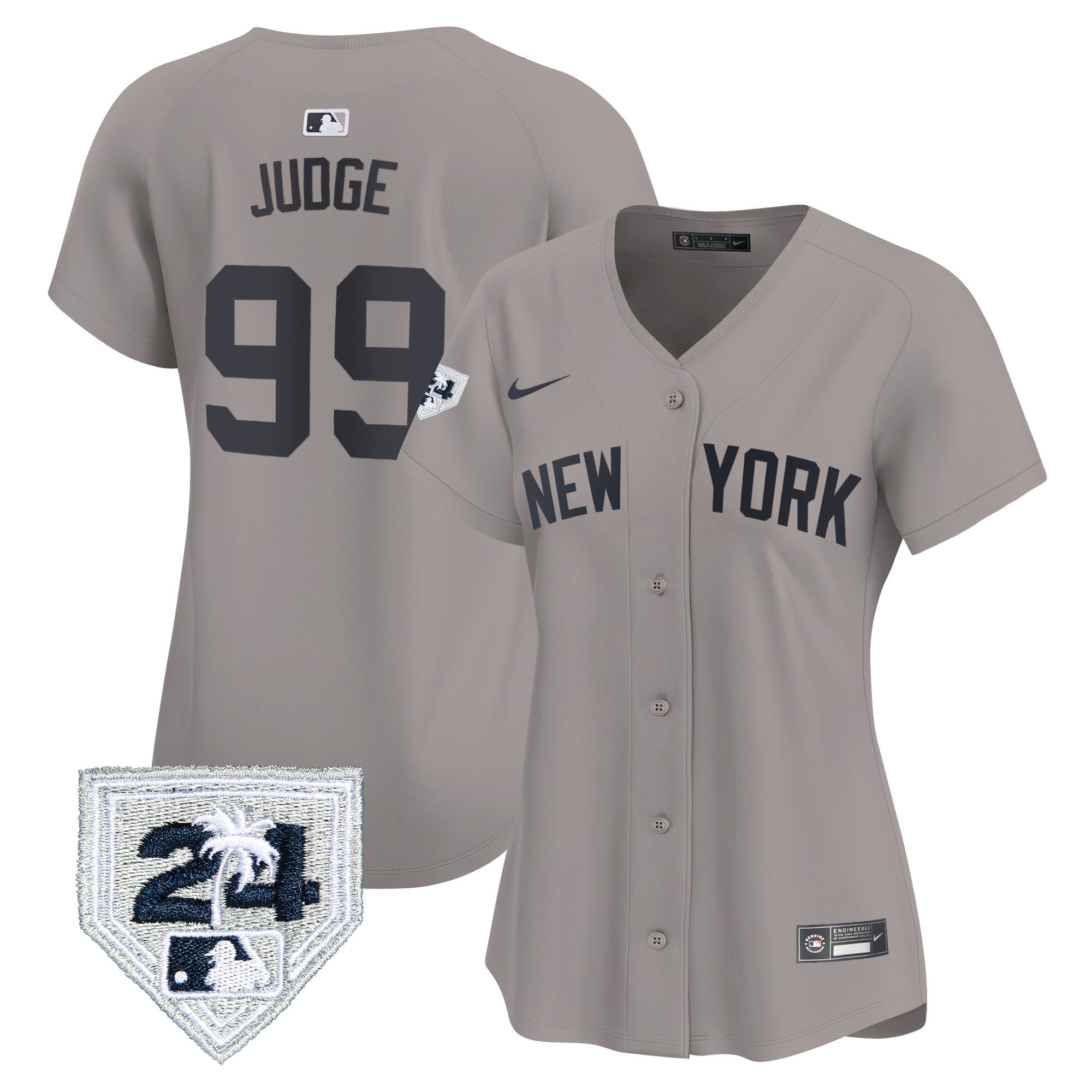 Aaron Judge Women's New York Yankees Spring Training Patch Vapor Premier Limited Gray Jersey