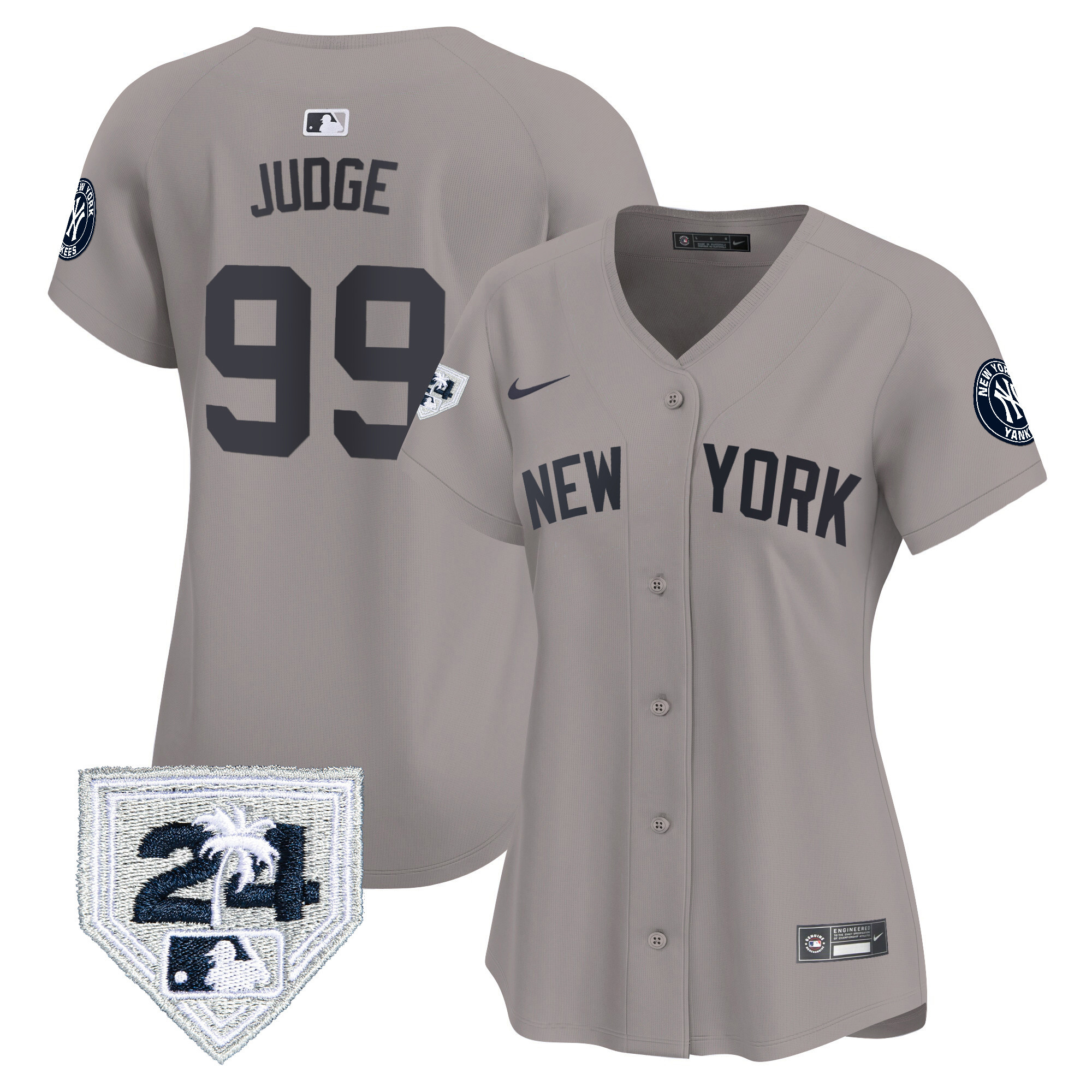 Aaron Judge Women's New York Yankees Spring Training Patch Vapor Premier Limited V2 Gray Jersey