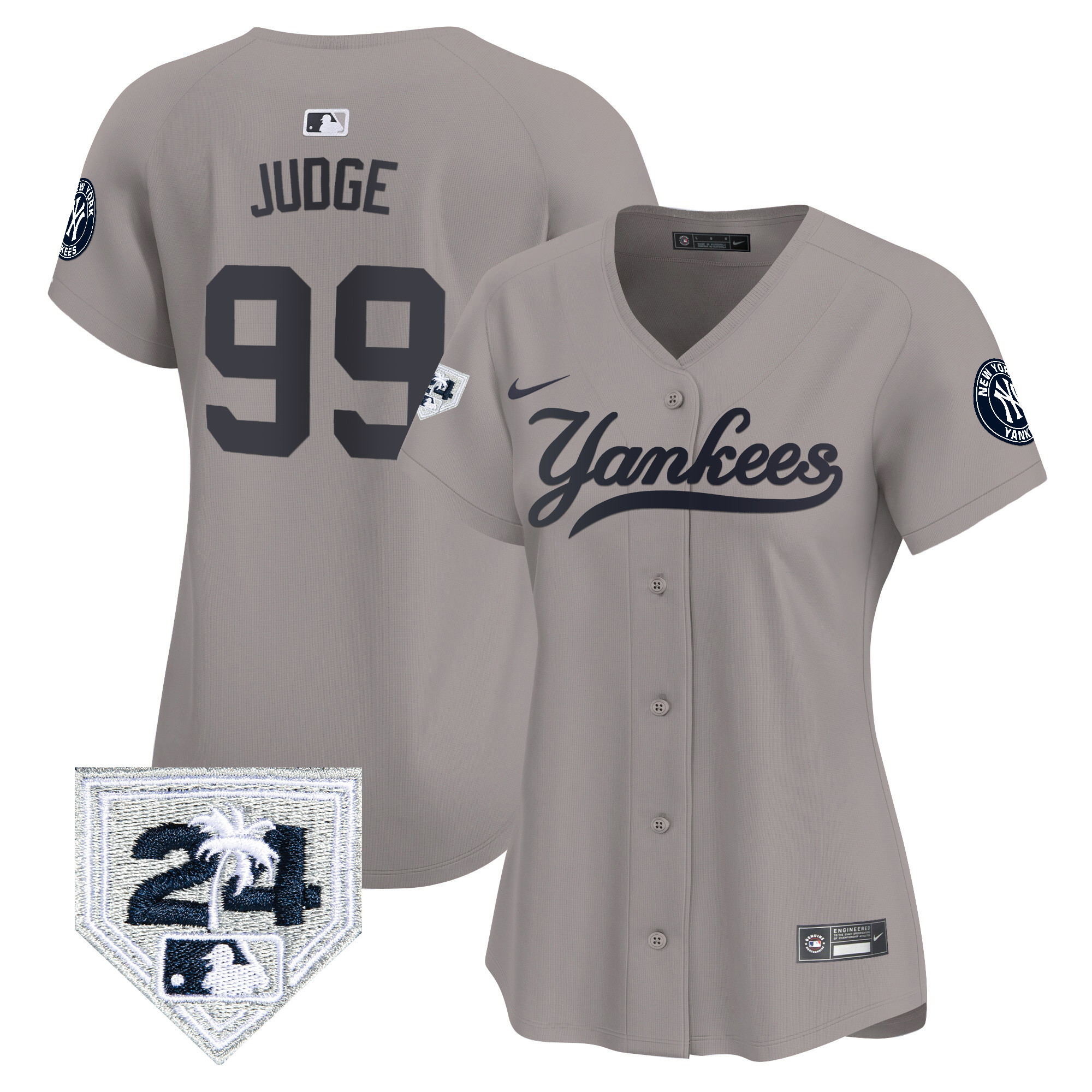 Aaron Judge Women's New York Yankees Spring Training Patch Vapor Premier Limited V6 Gray Jersey