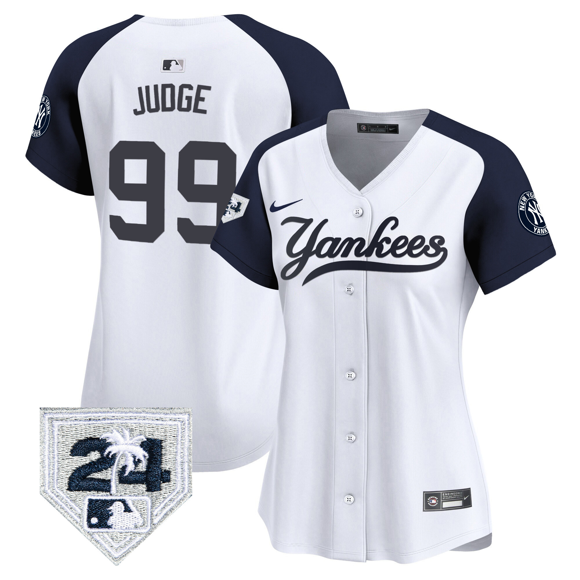Aaron Judge Women's New York Yankees Spring Training Patch Vapor Premier Limited V6 White Alternate Jersey