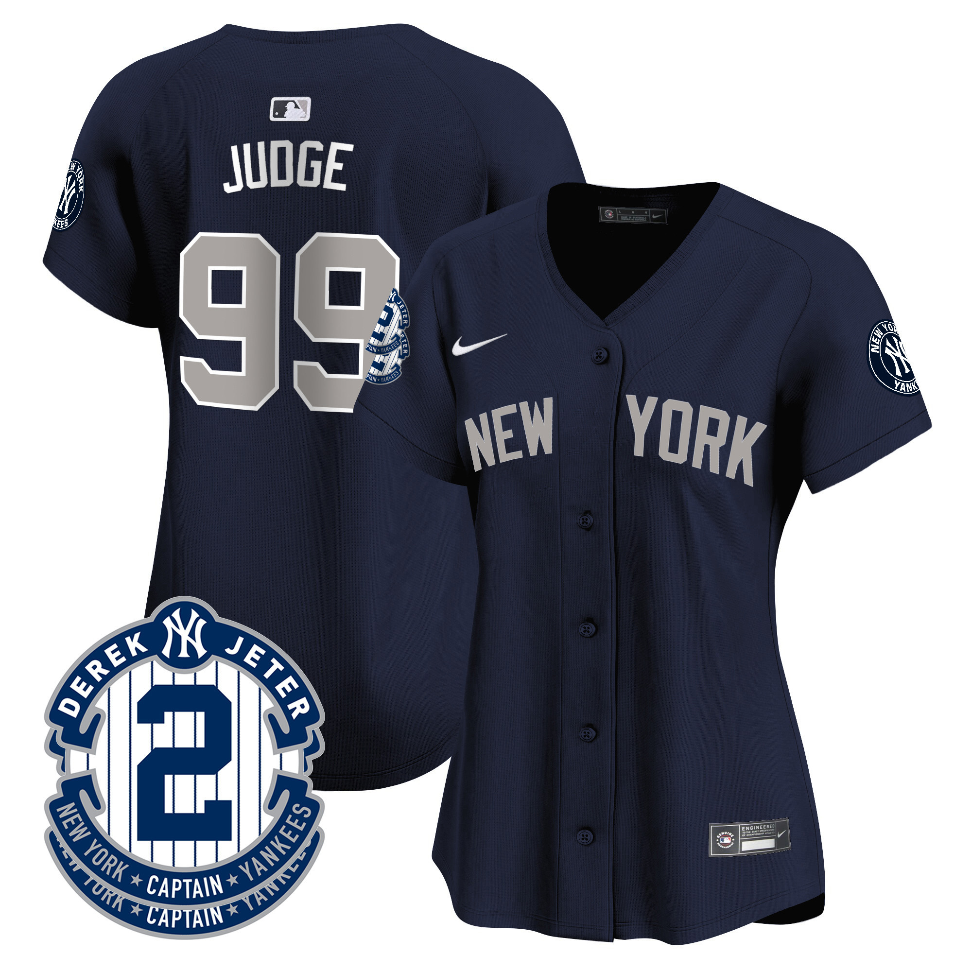 Aaron Judge Women's New York Yankees Derek Jeter Patch Vapor Premier Limited Alternate Jersey