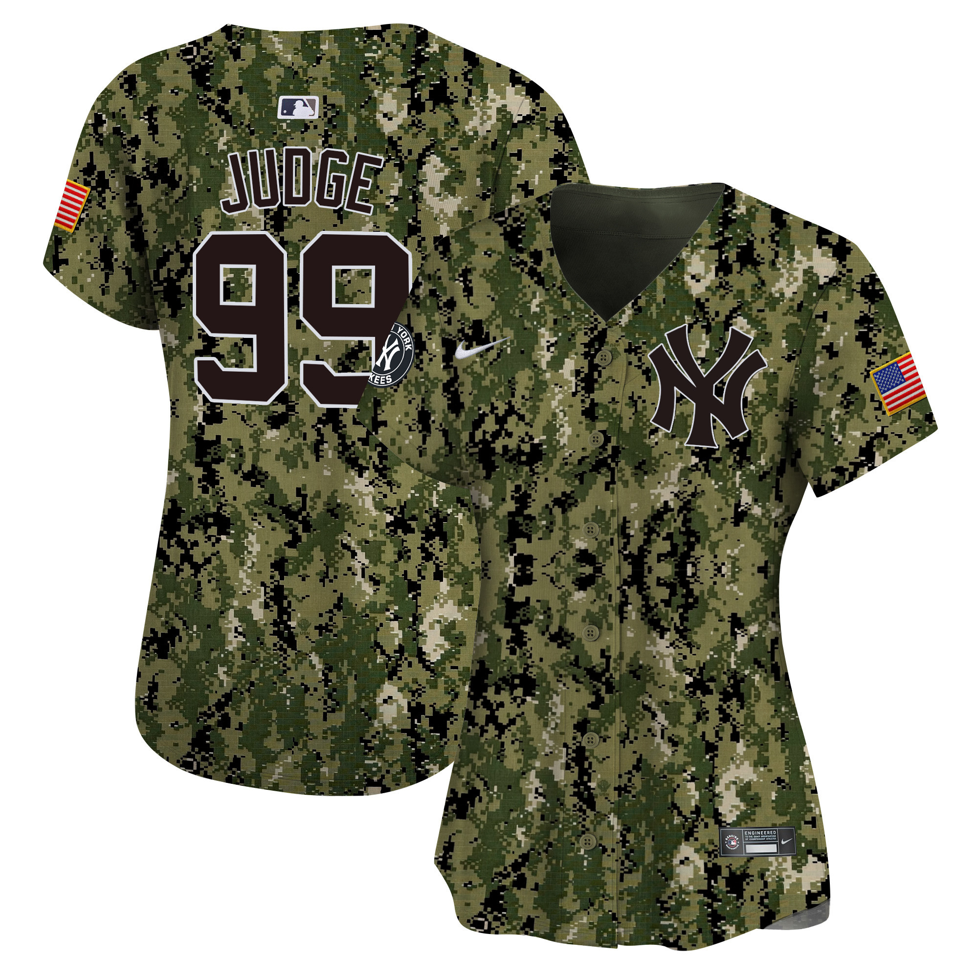 Aaron Judge Women's New York Yankees USMC Alternate Vapor Premier Limited Woodland Jersey