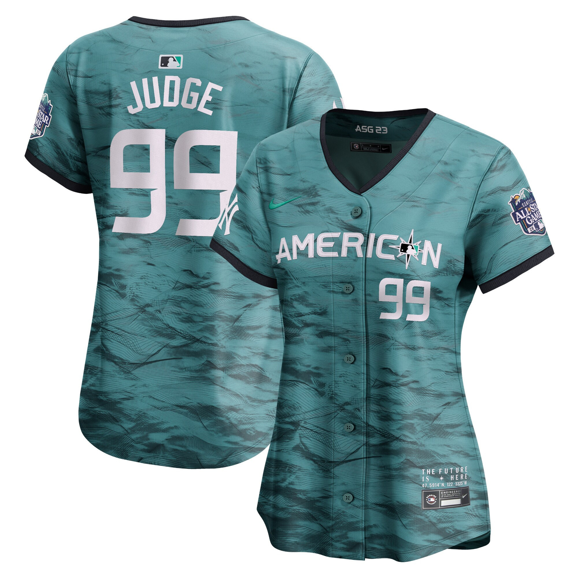 Aaron Judge Women's Seattle Mariners American League All-Star Game Teal Royal Jersey