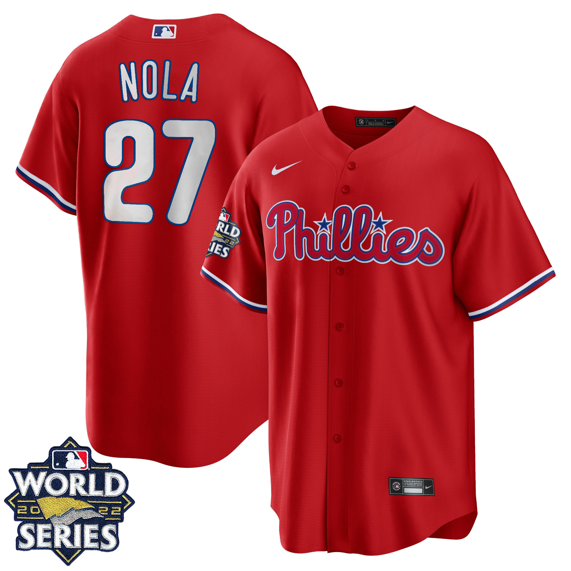Aaron Nola Men's Philadelphia Phillies World Series Red Alternate Player Cool Base Jersey