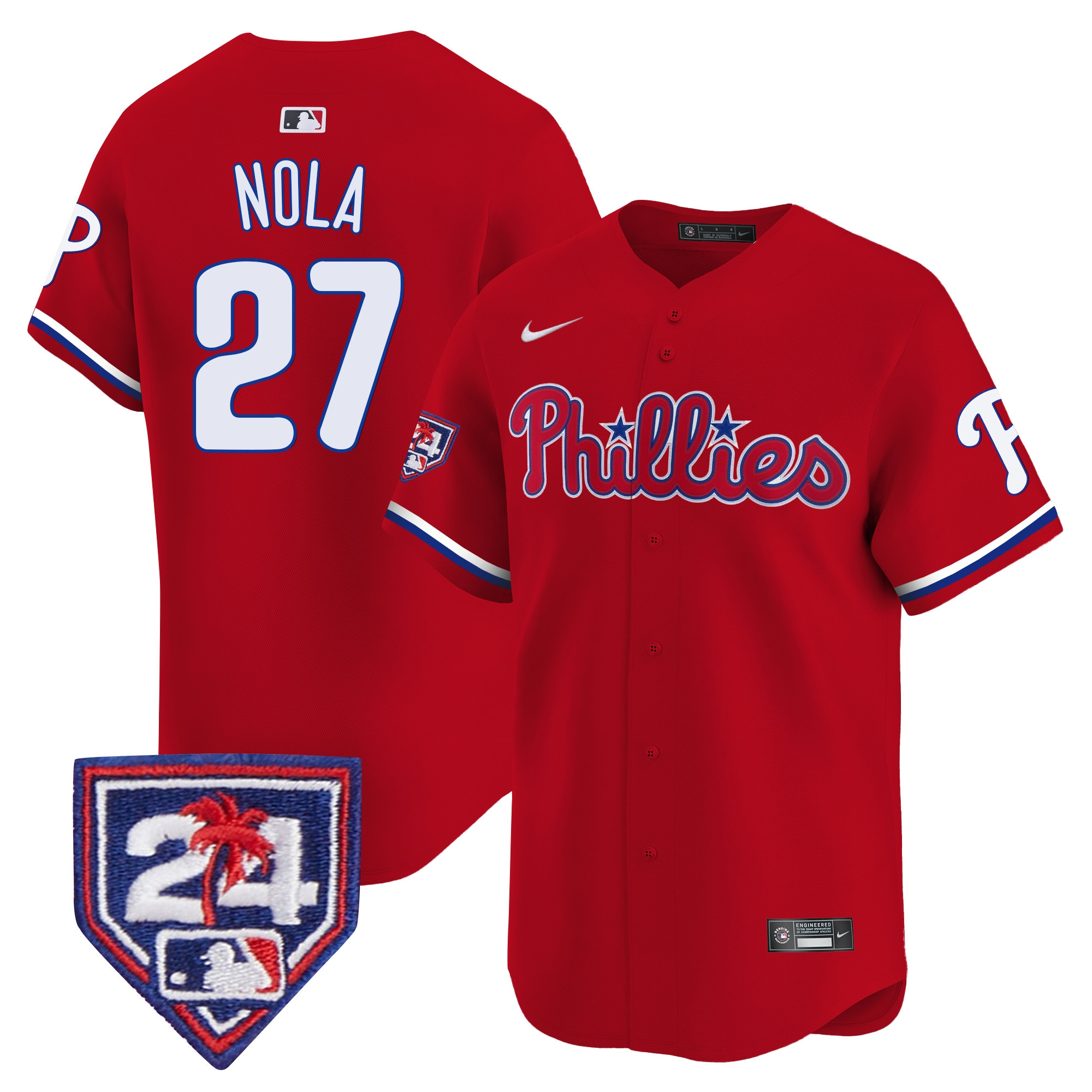 Aaron Nola Men's Philadelphia Phillies Spring Training Patch Vapor Premier Limited Red Jersey