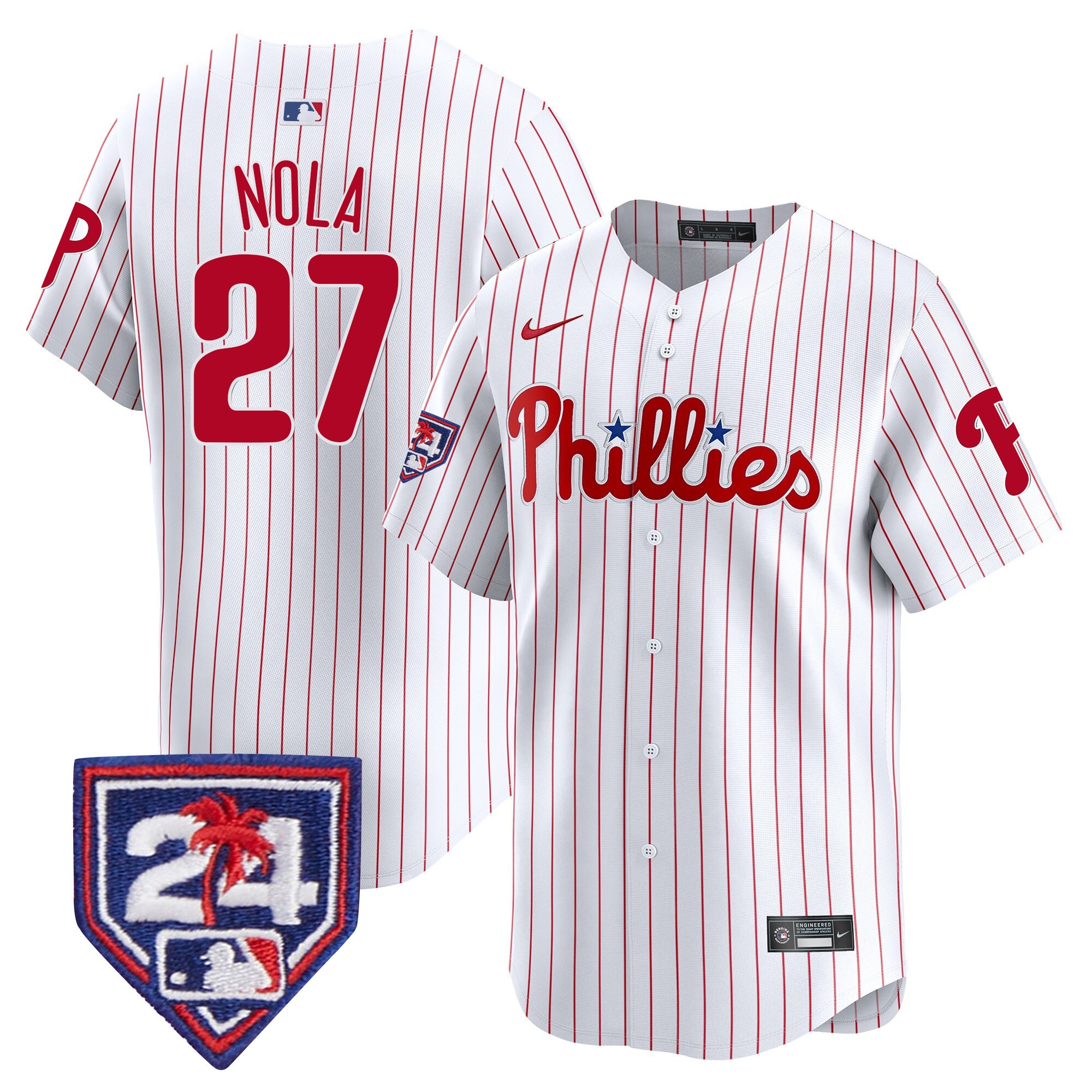 Aaron Nola Men's Philadelphia Phillies Spring Training Patch Vapor Premier Limited White Jersey